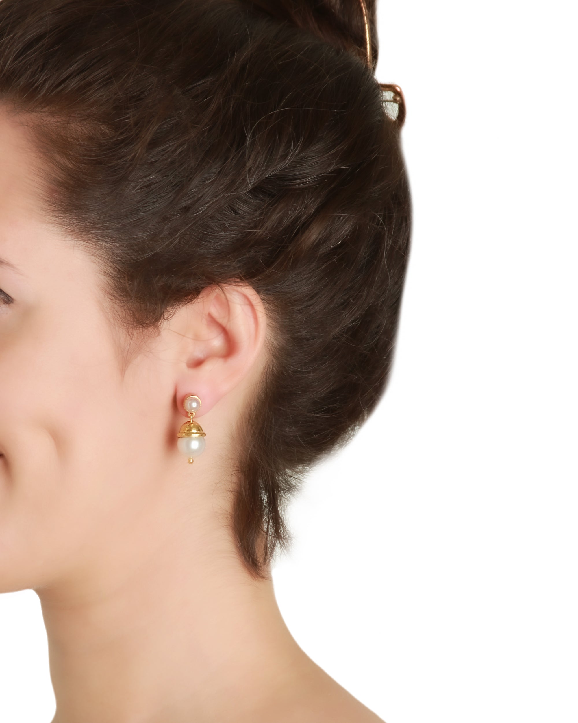 Pearl Drop Stud Earrings