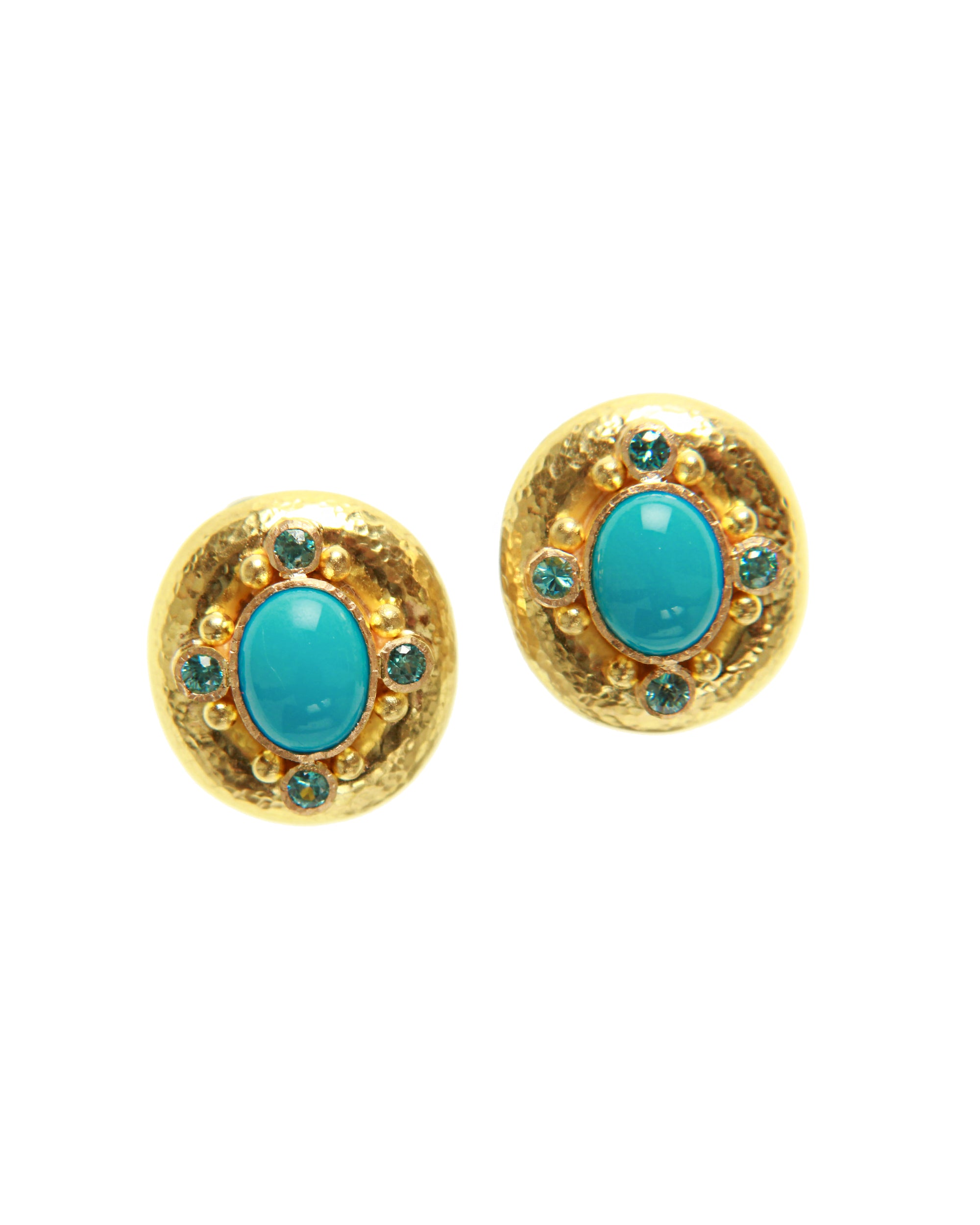 Sleeping Beauty Turquoise and Blue Zircon Earrings