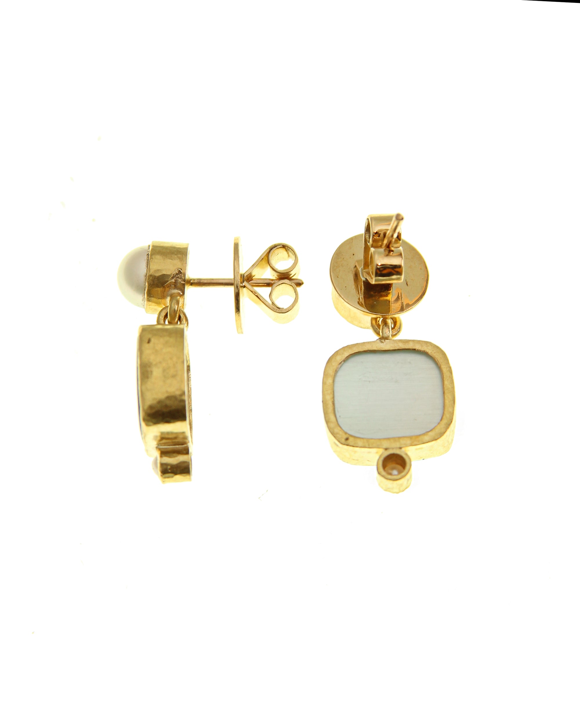 Peacock 'Putto with Goose' Drop Earrings