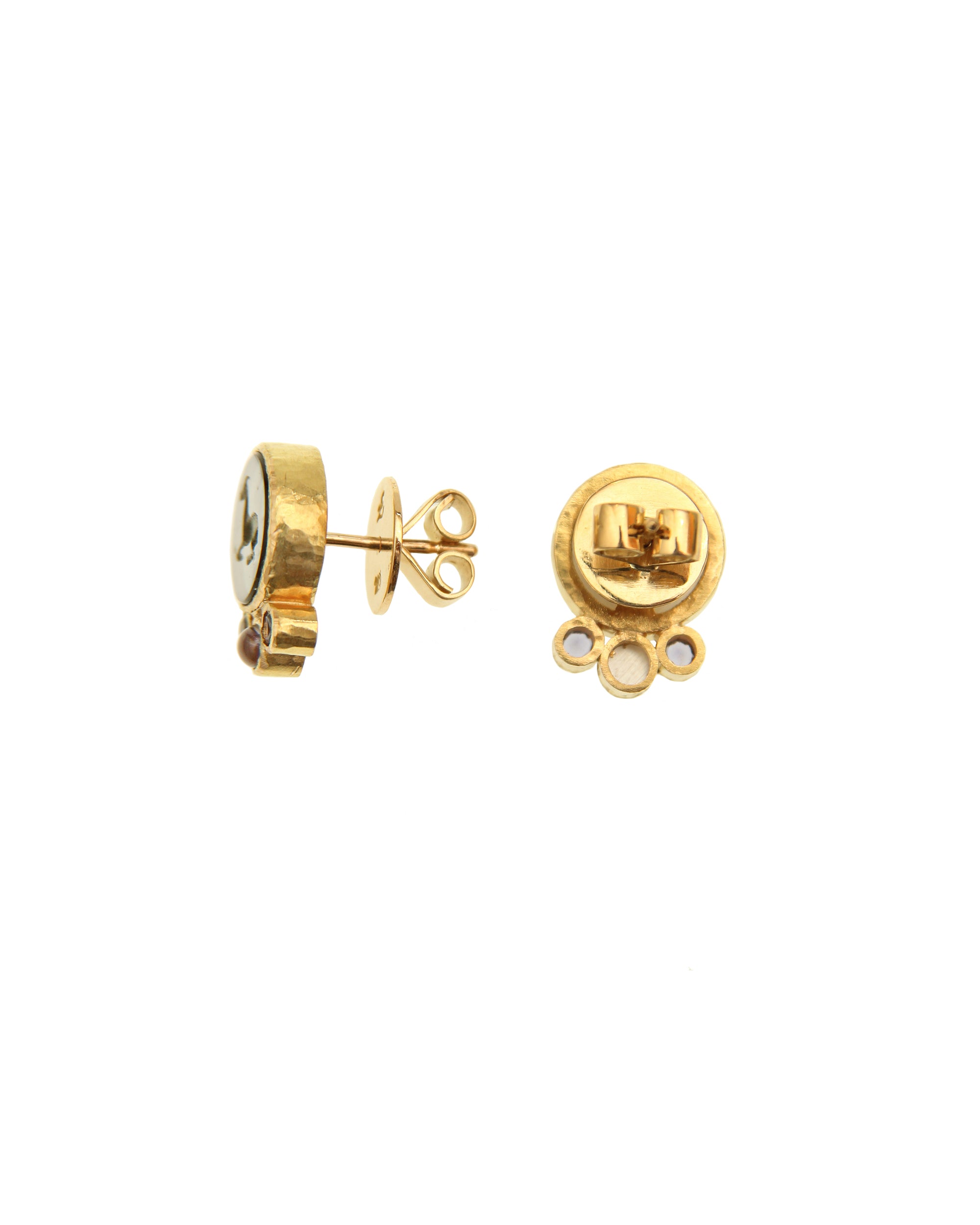 Venetian glass intaglio Stud Earrings