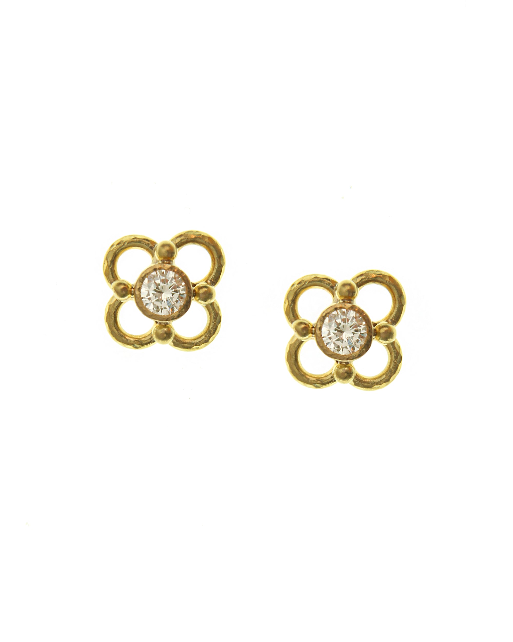 Diamond Stud Earrings with Arches