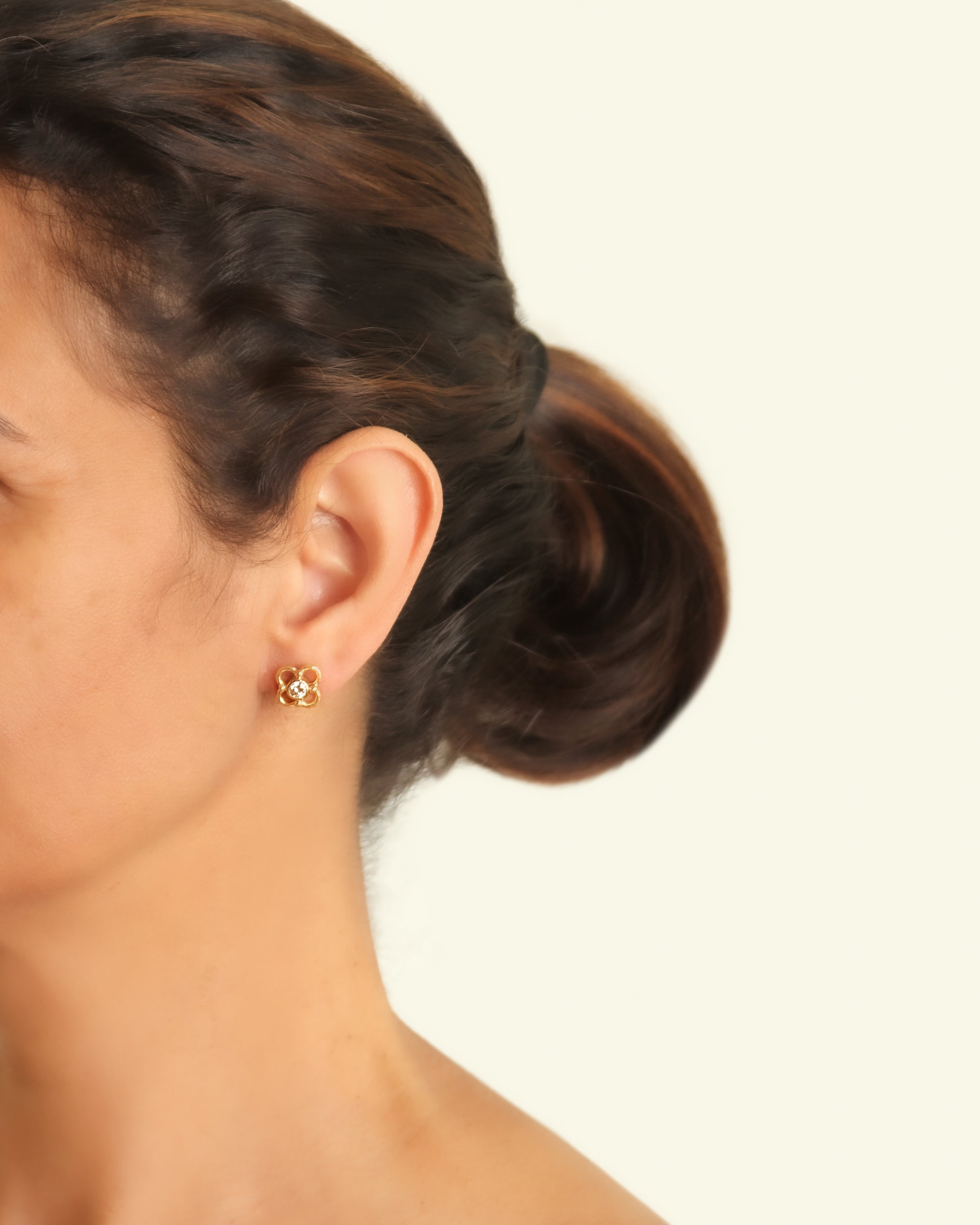 Diamond Stud Earrings with Arches