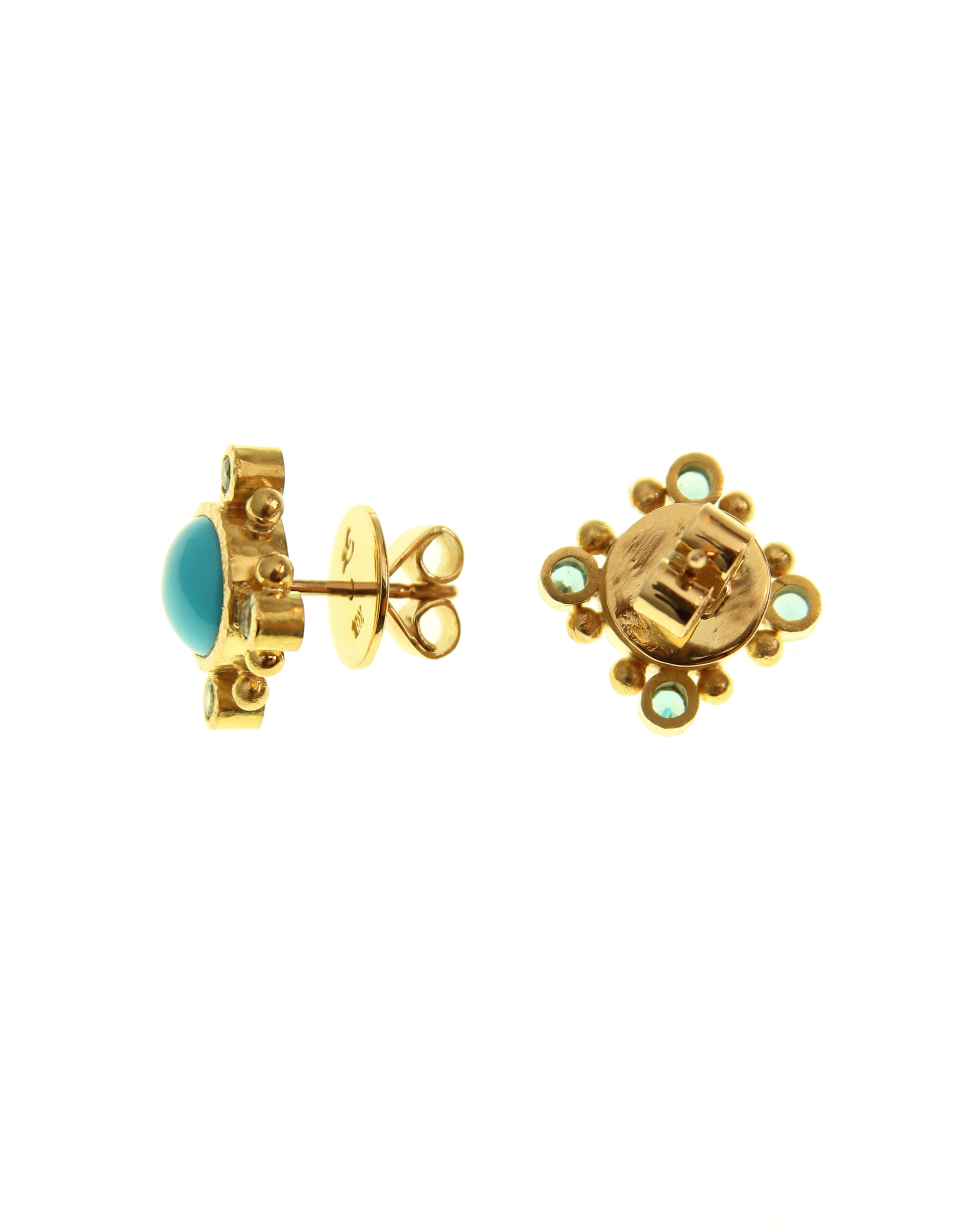 Sleeping Beauty Turquoise and Zircon Earrings