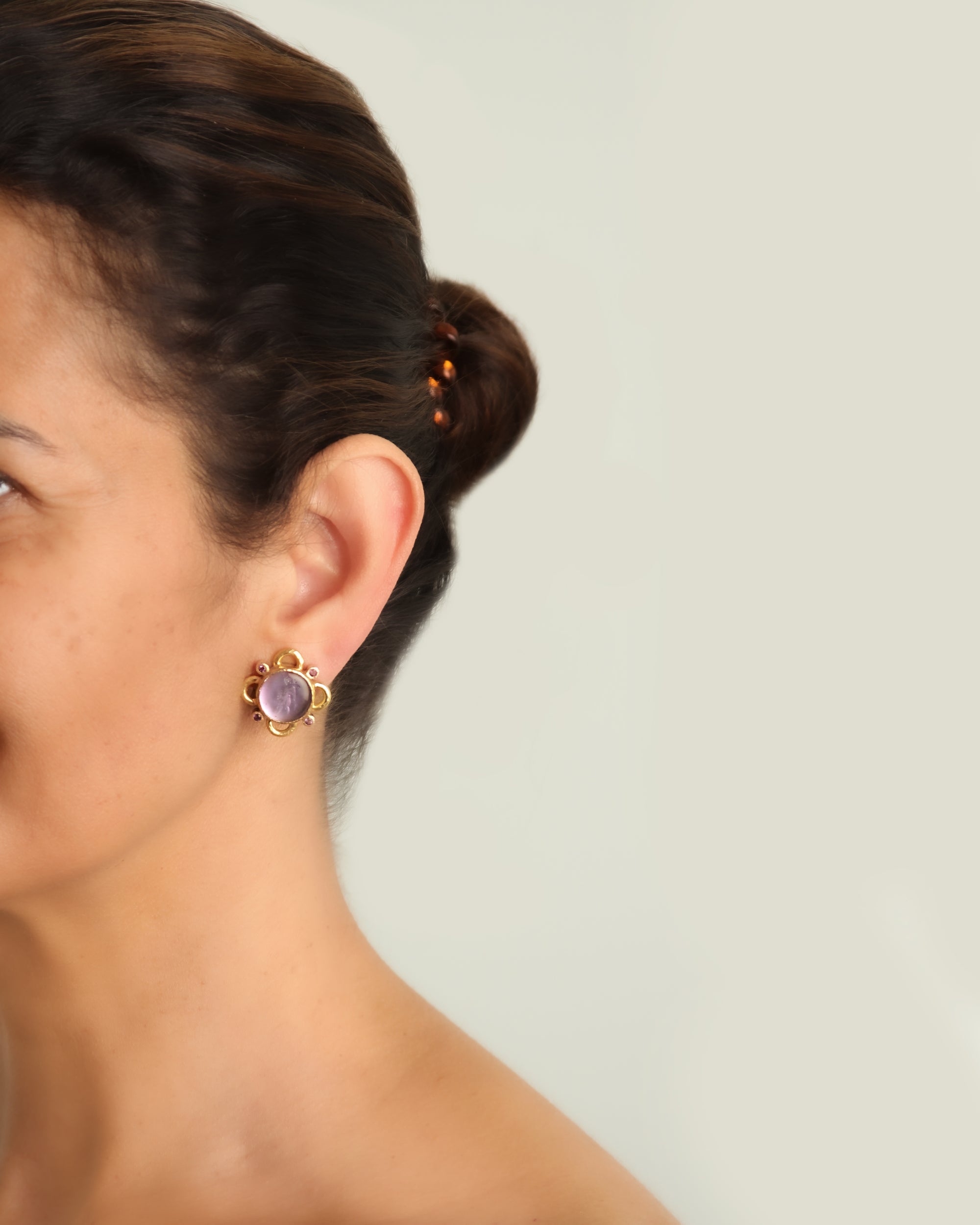 Light Aqua 'Putto with Arrow' Earrings