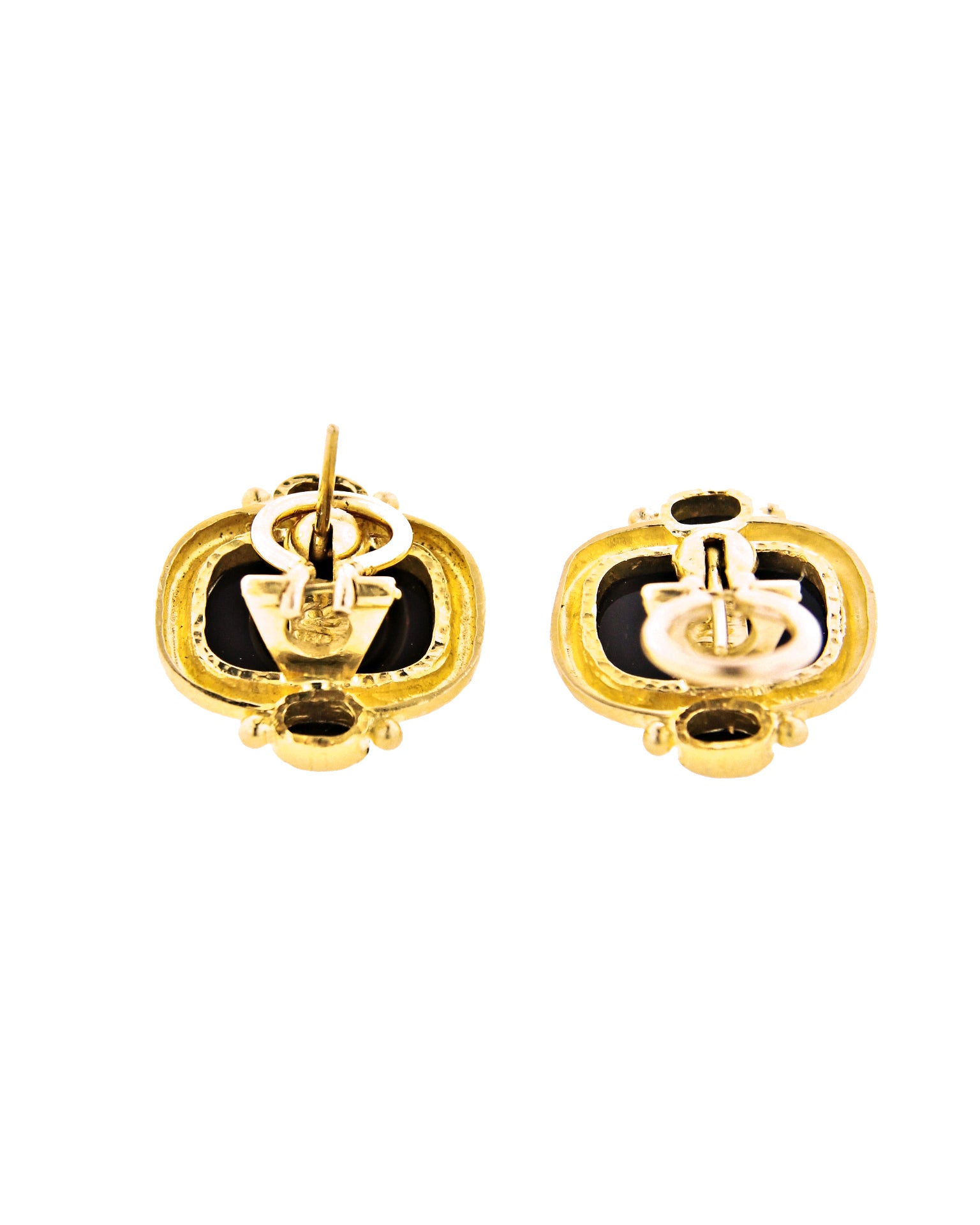 Black 'Facing Profiles' Earrings