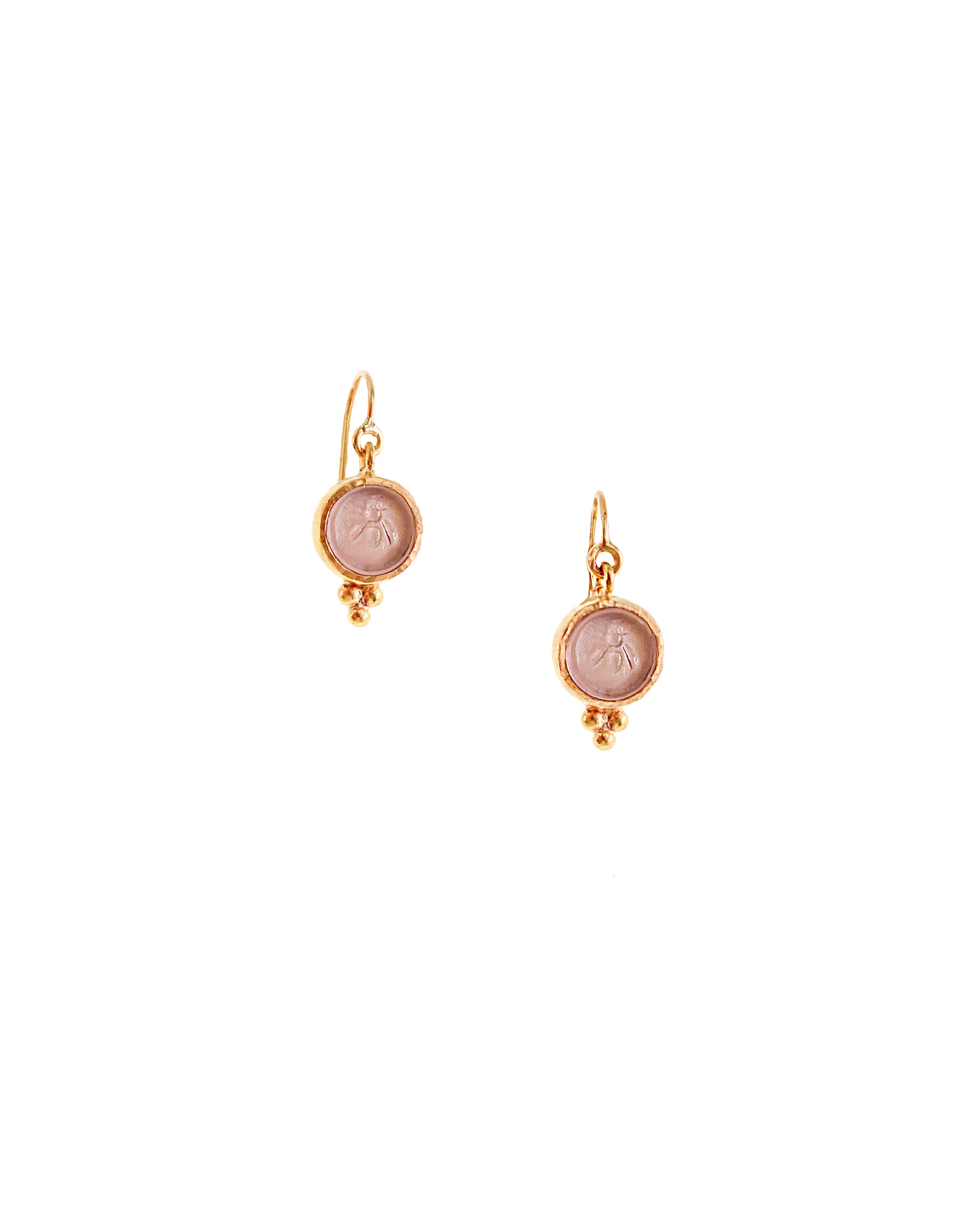 Mulberry Venetian Glass 'Tiny Bee' Earrings