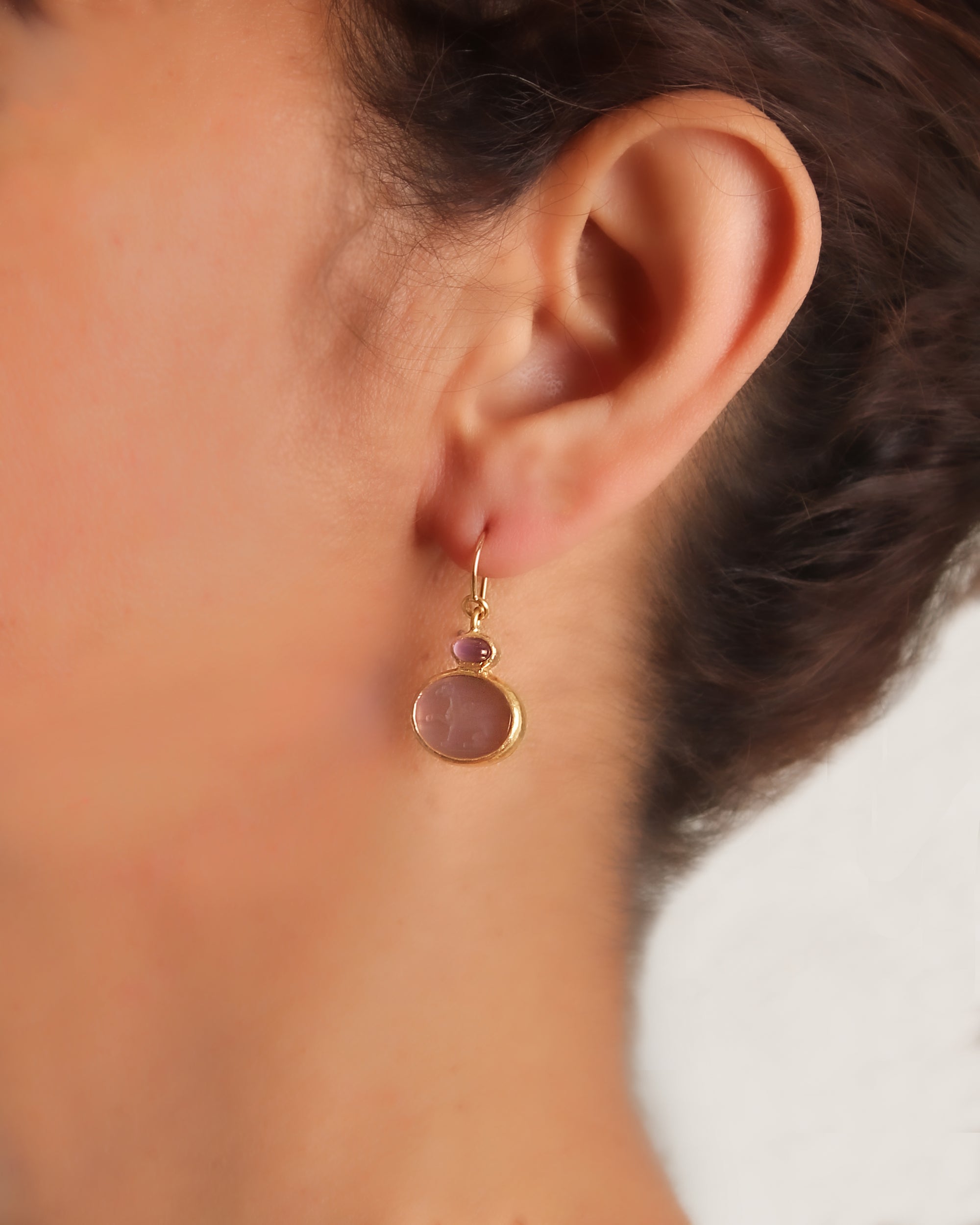 Mulberry Venetian Glass 'Tiny Griffin' Earrings