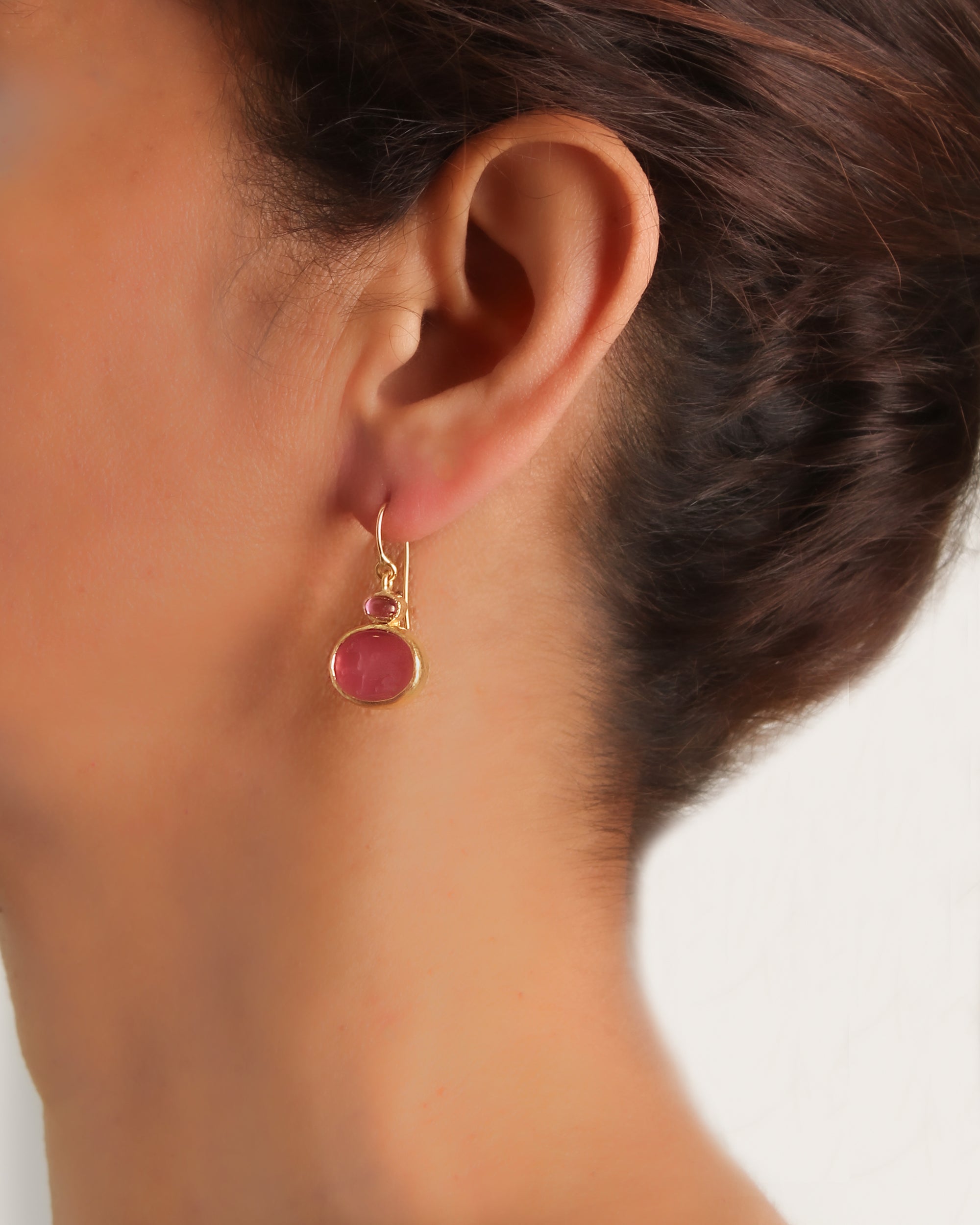 Pink Venetian Glass 'Tiny Griffin' Earrings