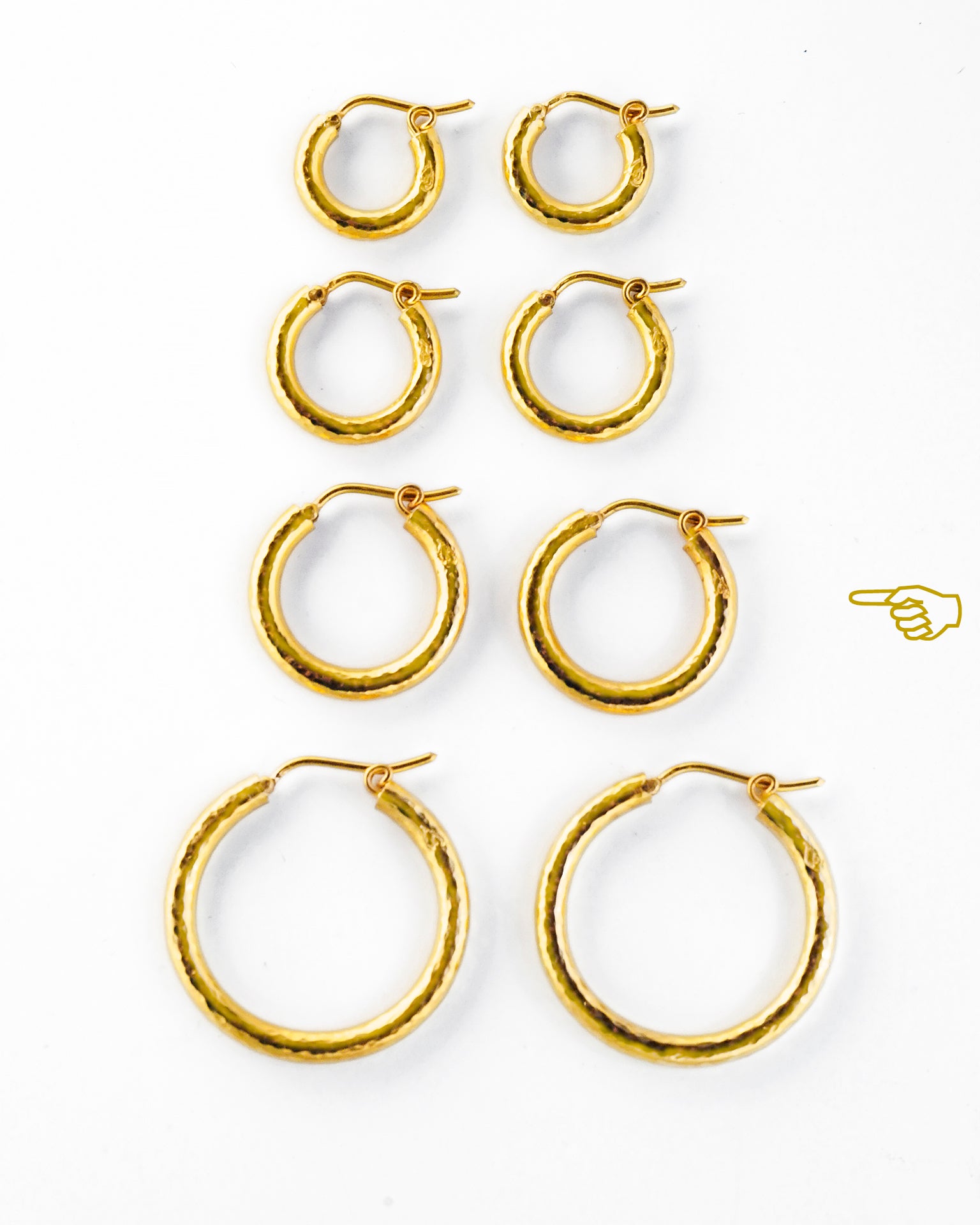 Small Hammered Hoop Earrings