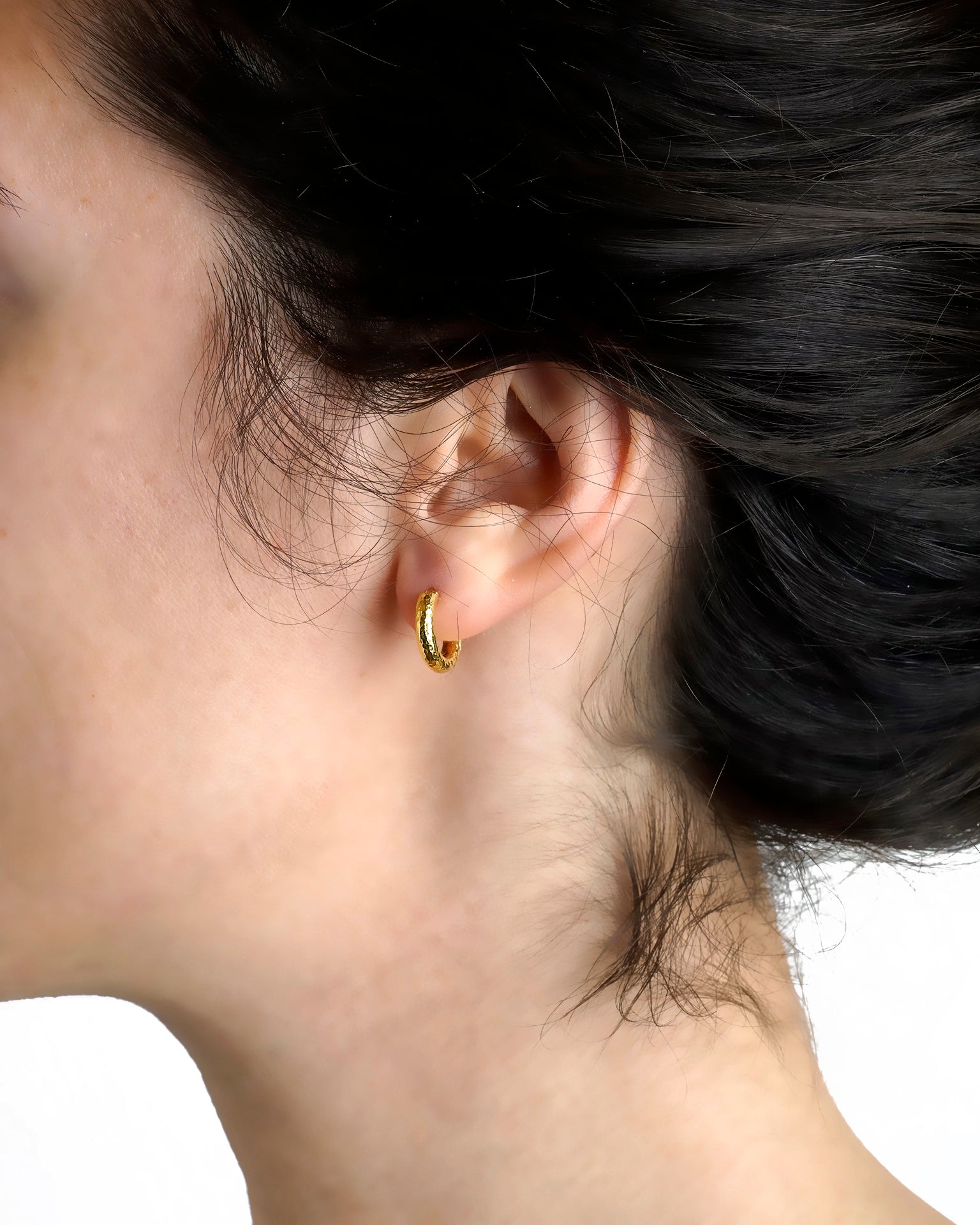 Baby Hammered Hoops Earrings