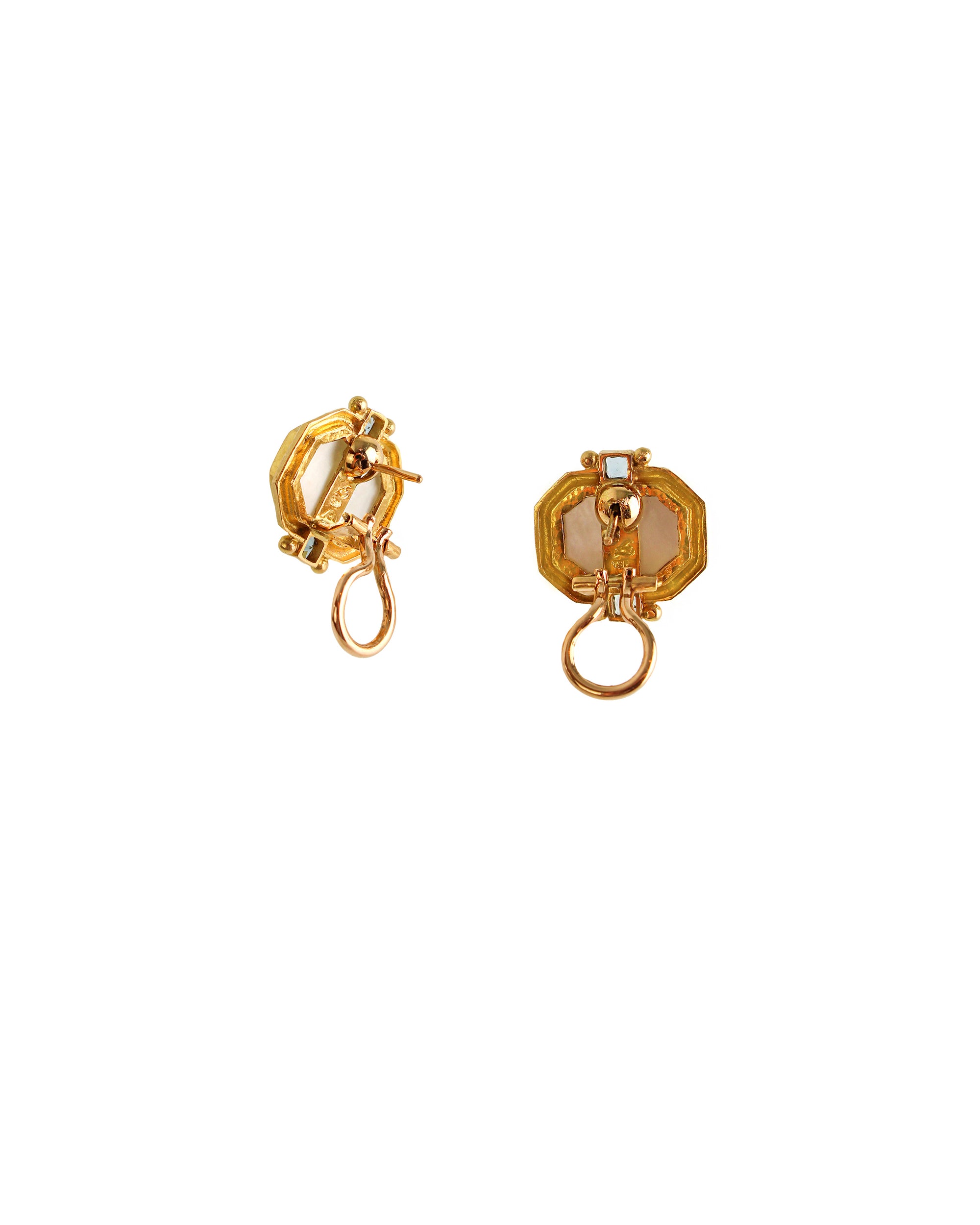 Light Aqua 'Cherub with Seahorse' Earrings