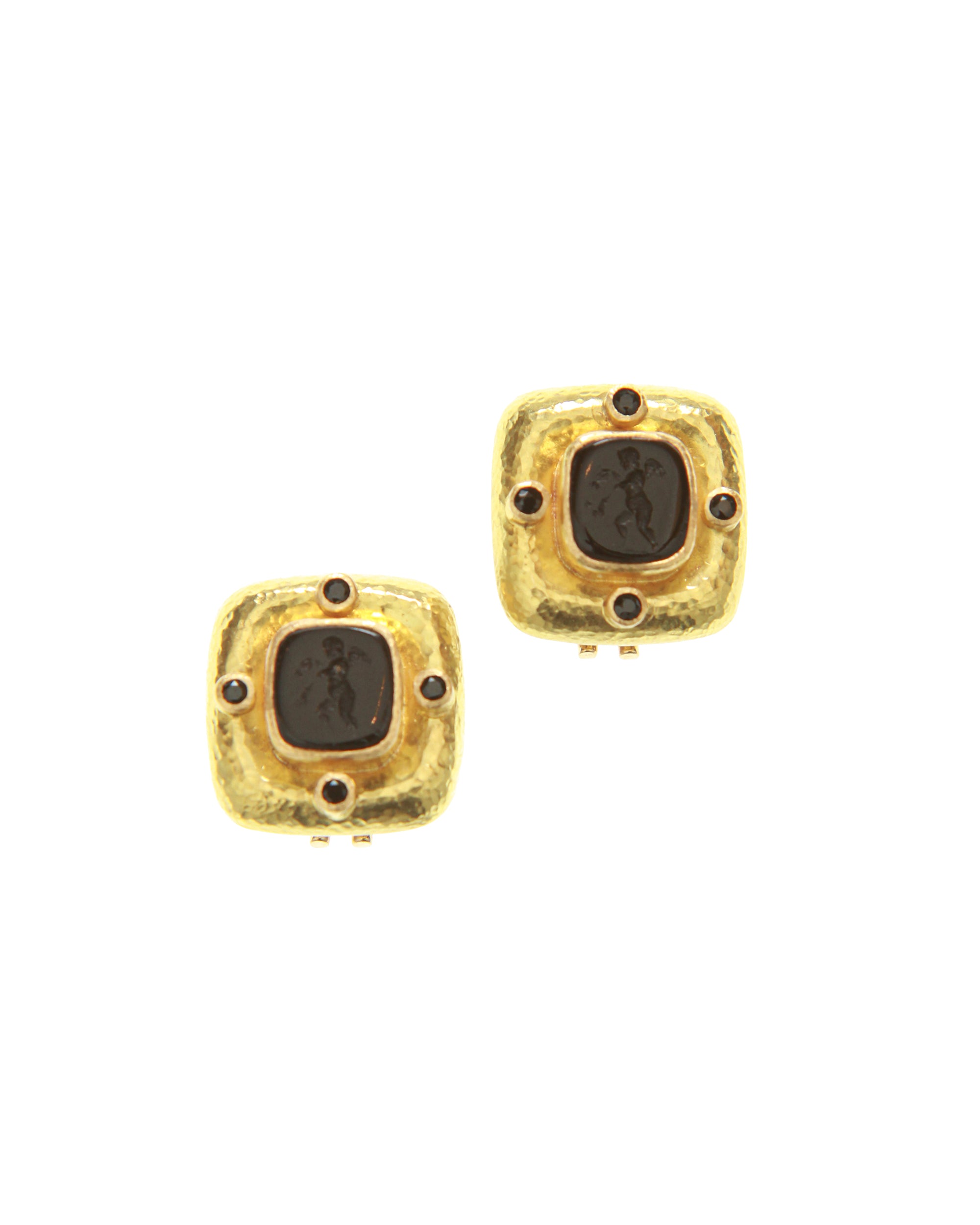 Black 'Square Putto' Earrings
