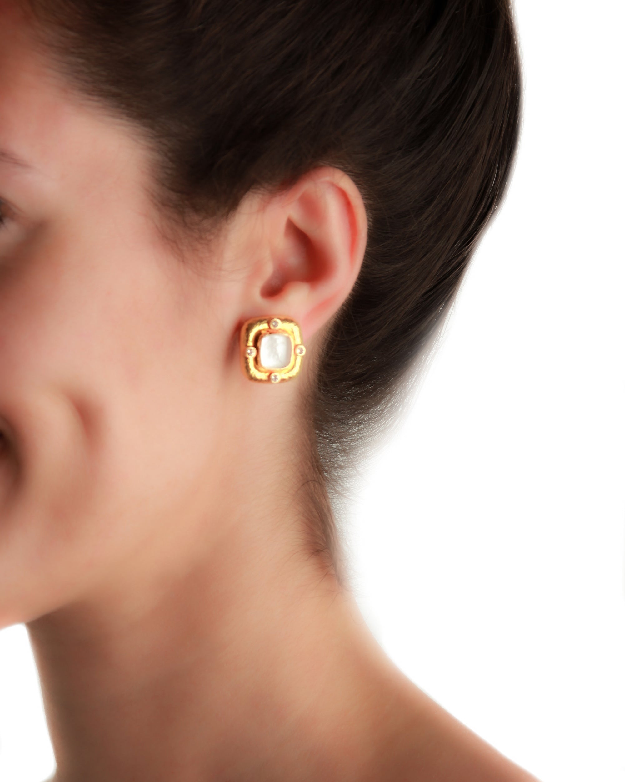 Amber 'Square Putto' Earrings