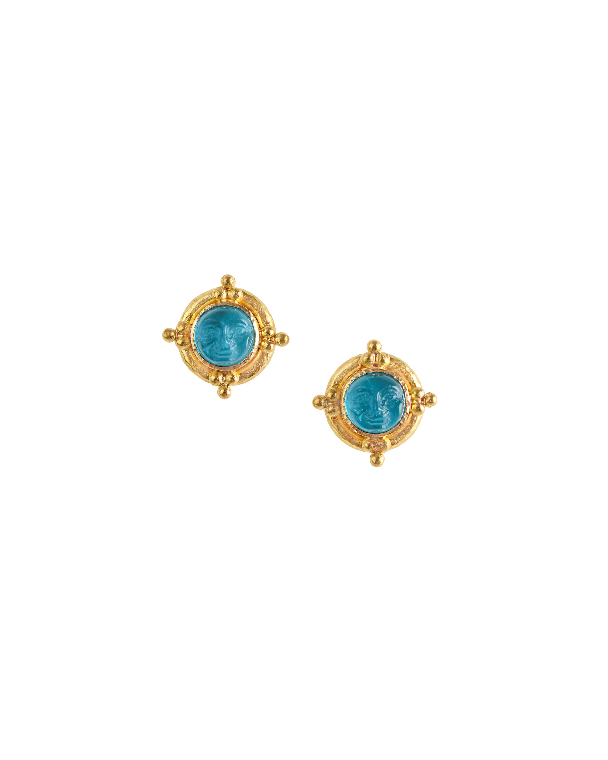 Swimming pool 'Man-in-the-Moon' Stud Earrings