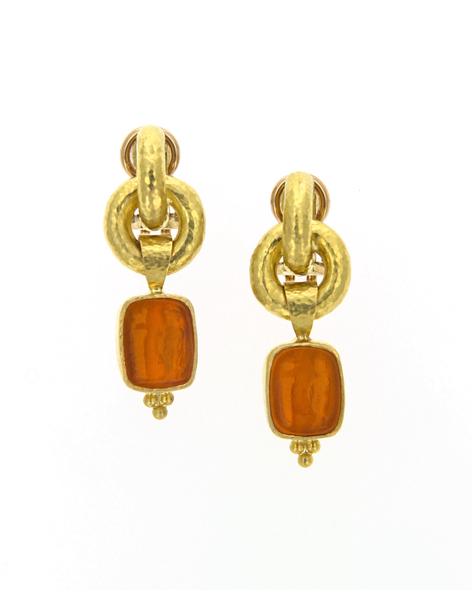 Amber 'God and Pillar' Cheerio Drop Earrings