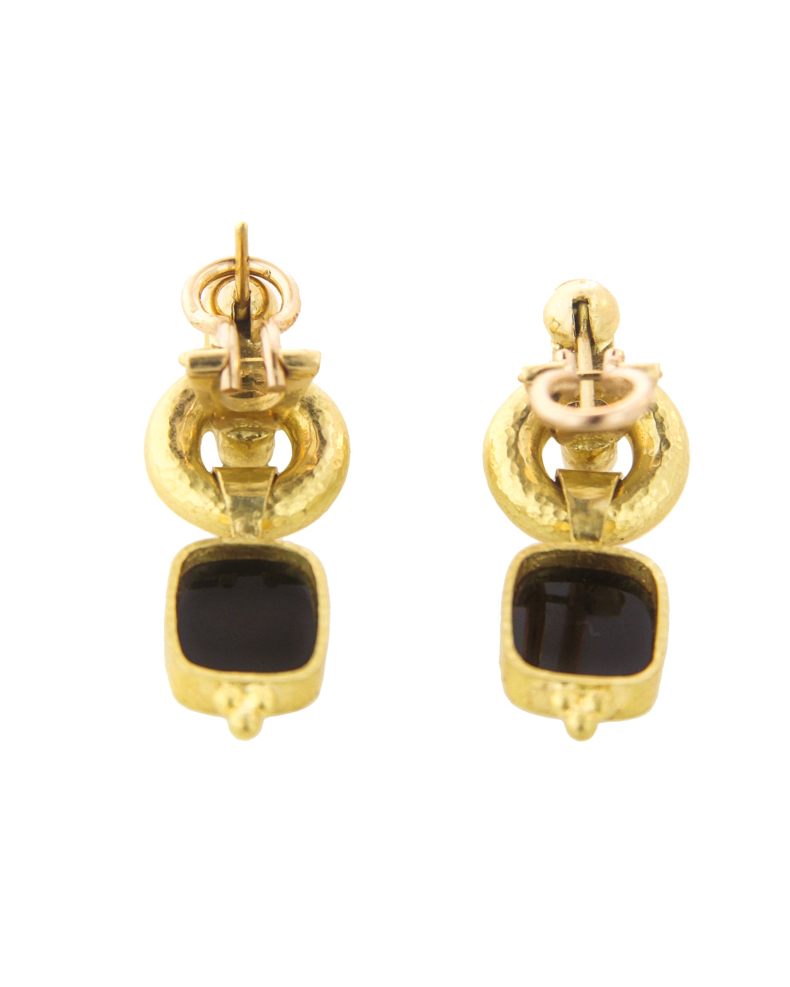 Black 'God and Pillar' Cheerio Drop Earrings