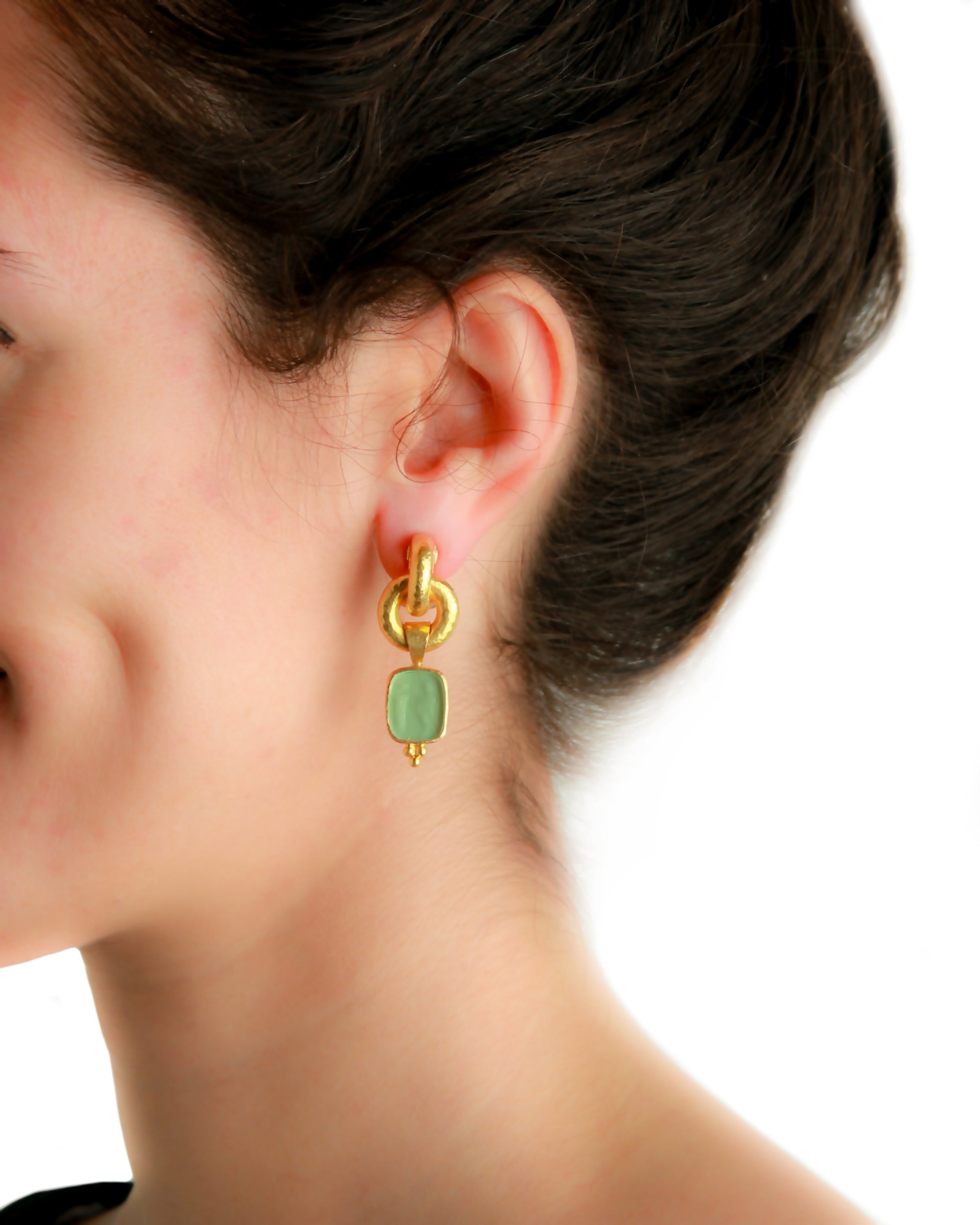 Amber 'God and Pillar' Cheerio Drop Earrings