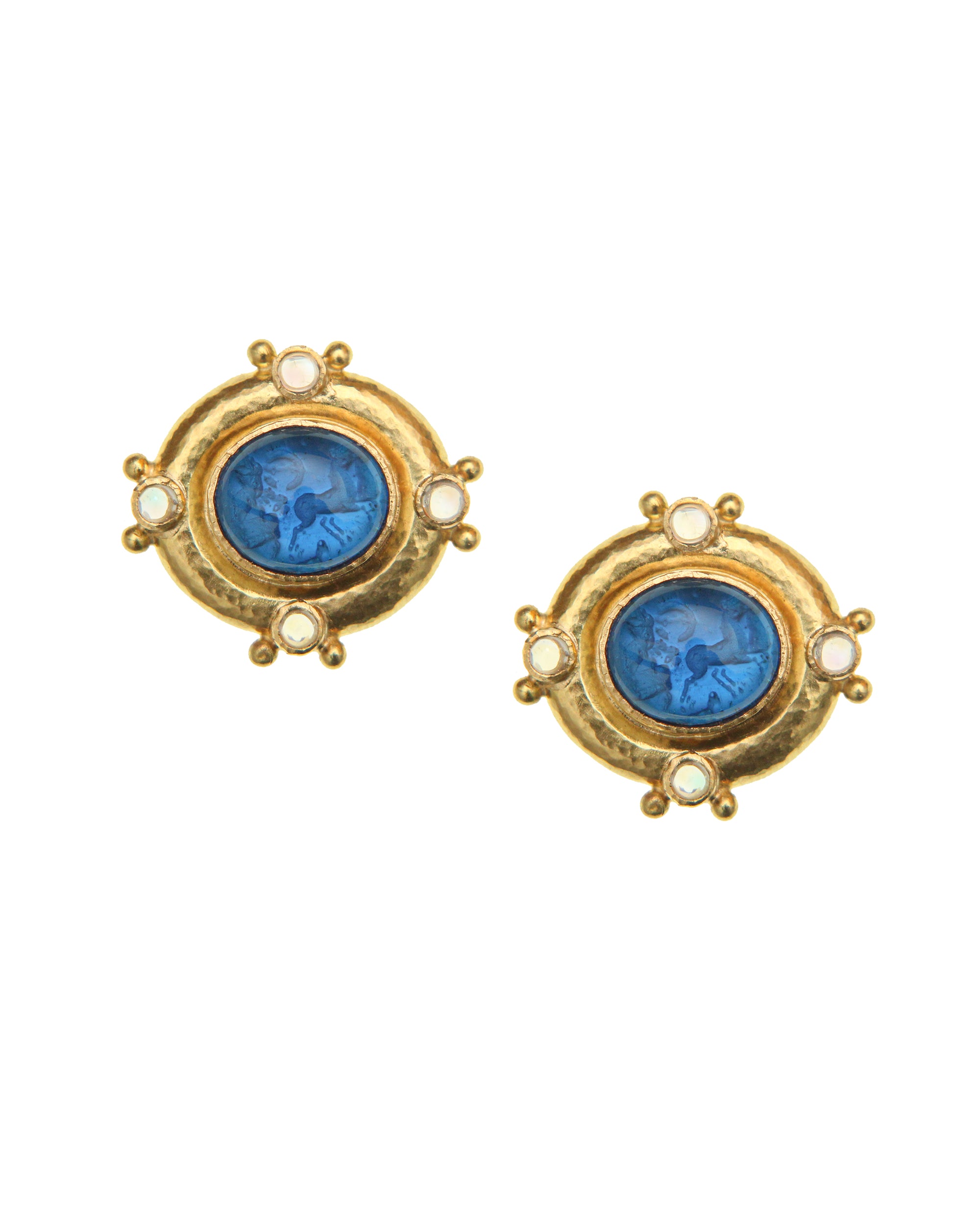 Peacock Cabochon 'Quadriga' Earrings