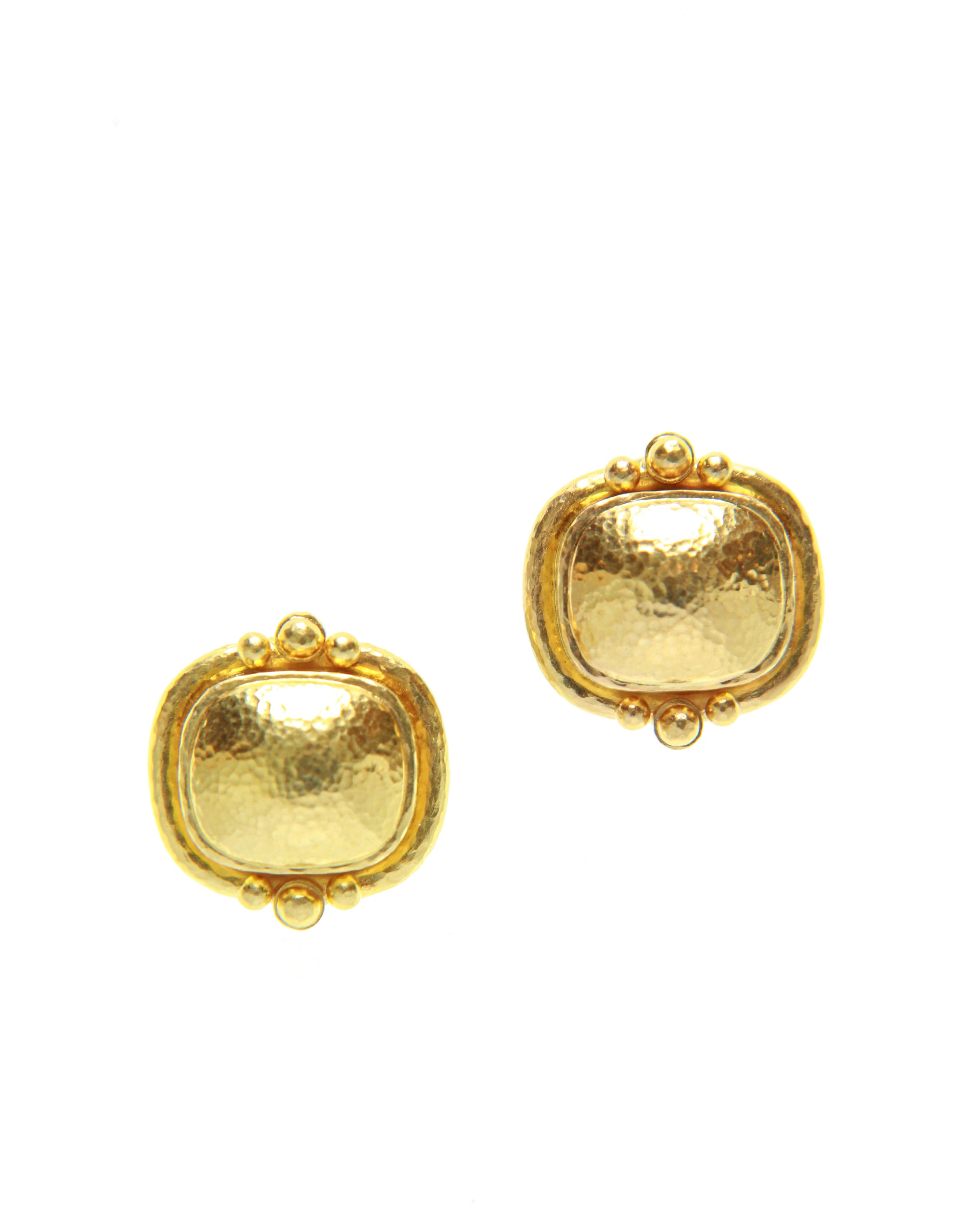 Gold Horizontal Cushion Earrings