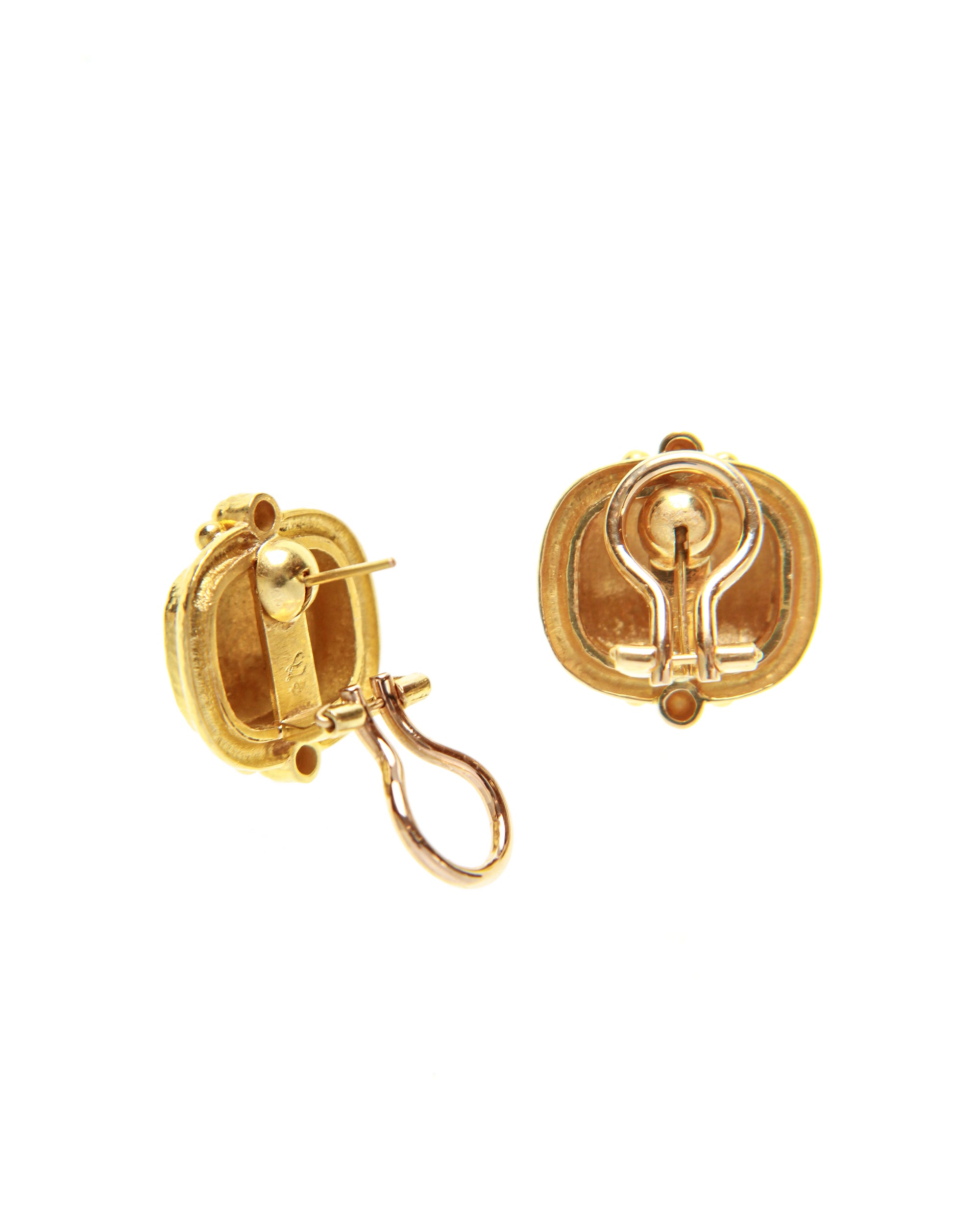 Gold Horizontal Cushion Earrings