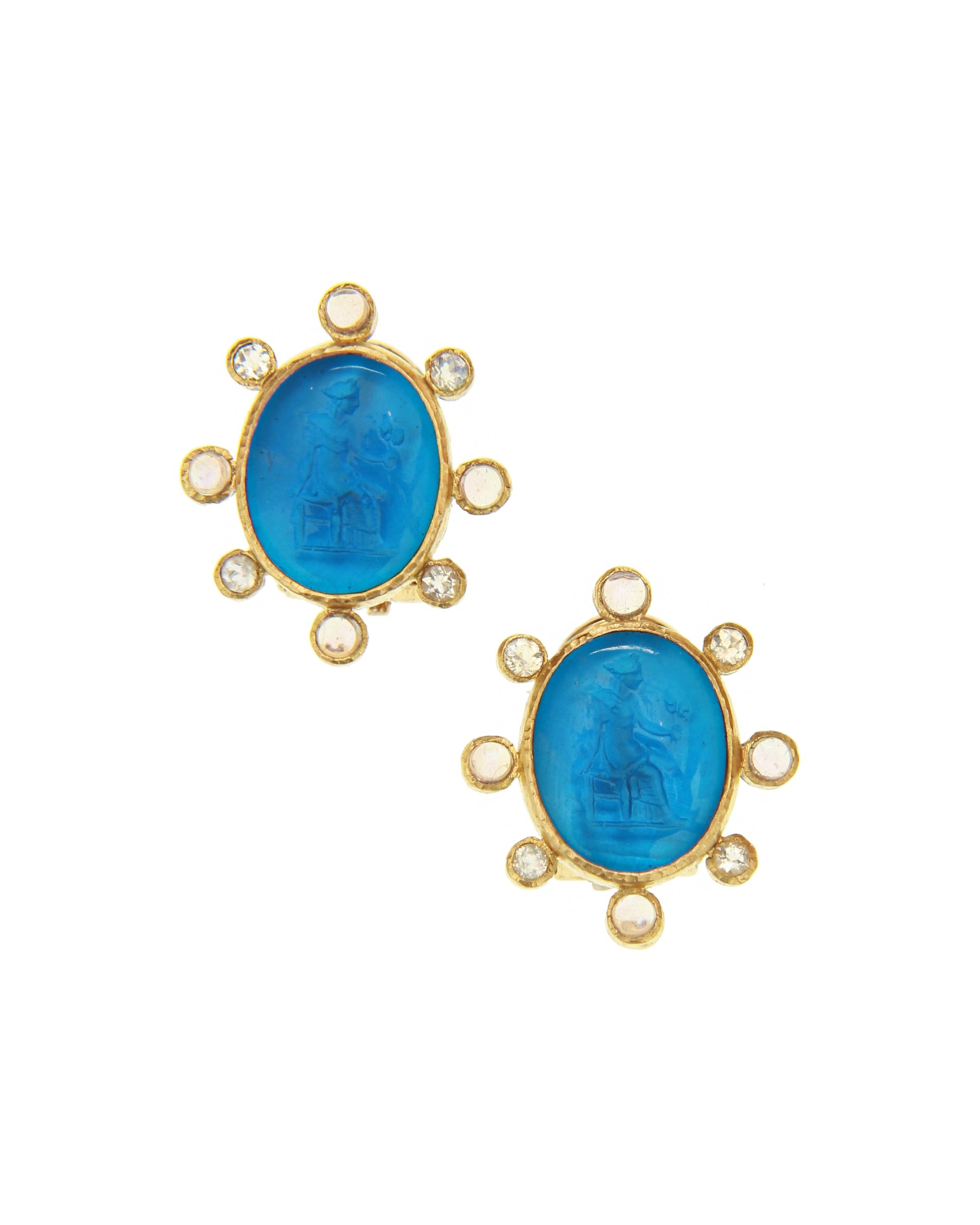 Peacock 'Goddess with Wheat' Earrings