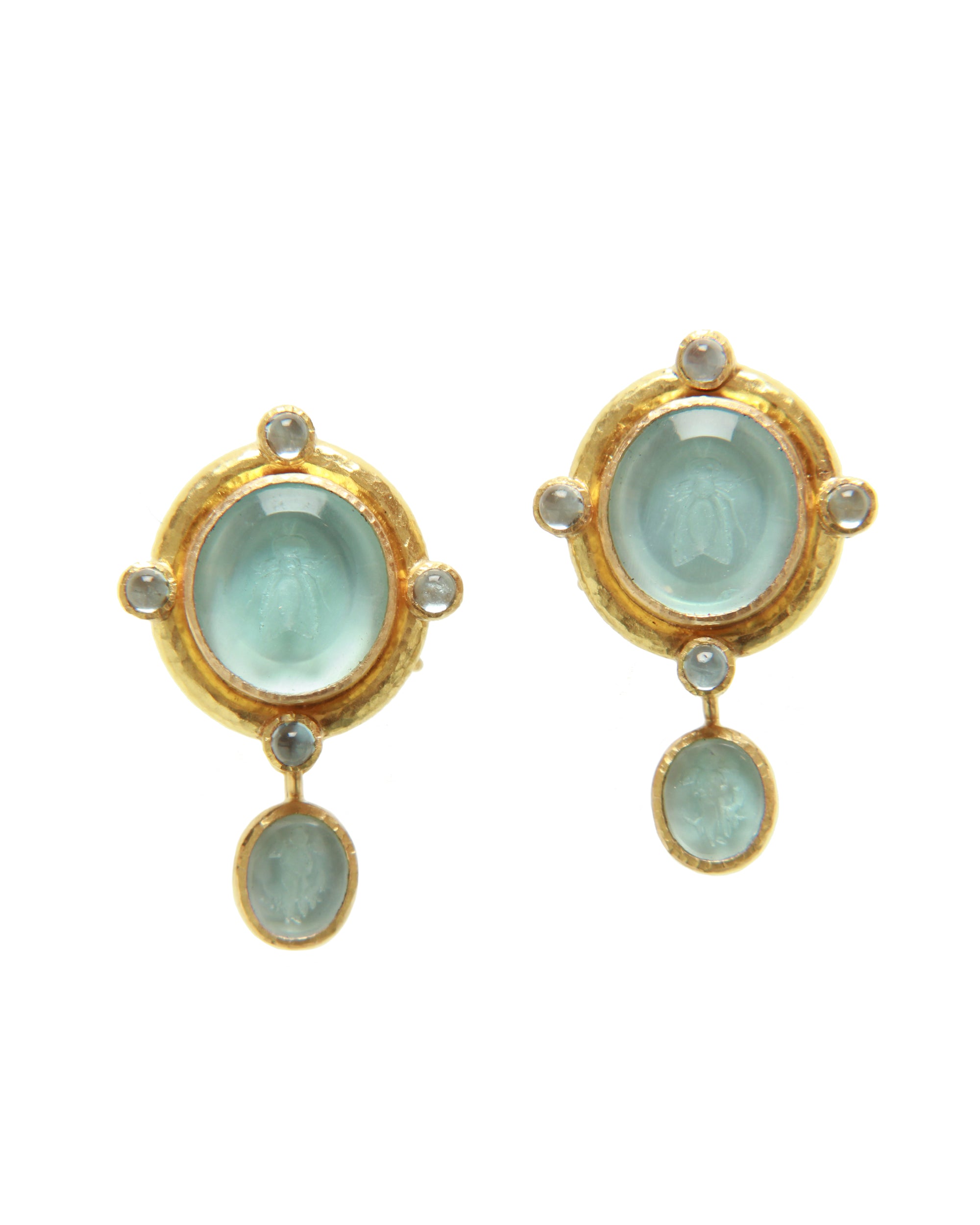 Light Aqua 'Demel Bee' Drop Earrings