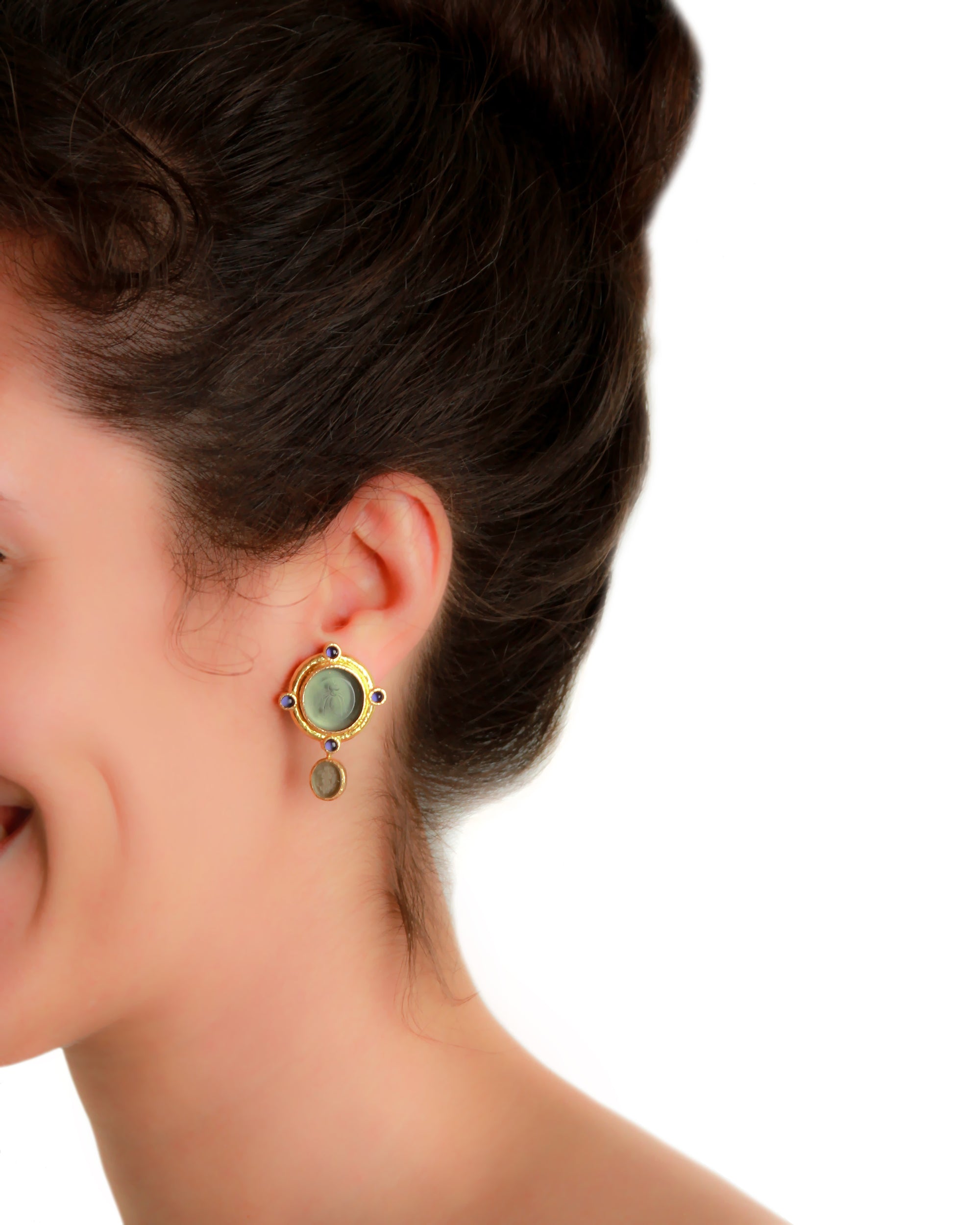 Light Aqua 'Demel Bee' Drop Earrings