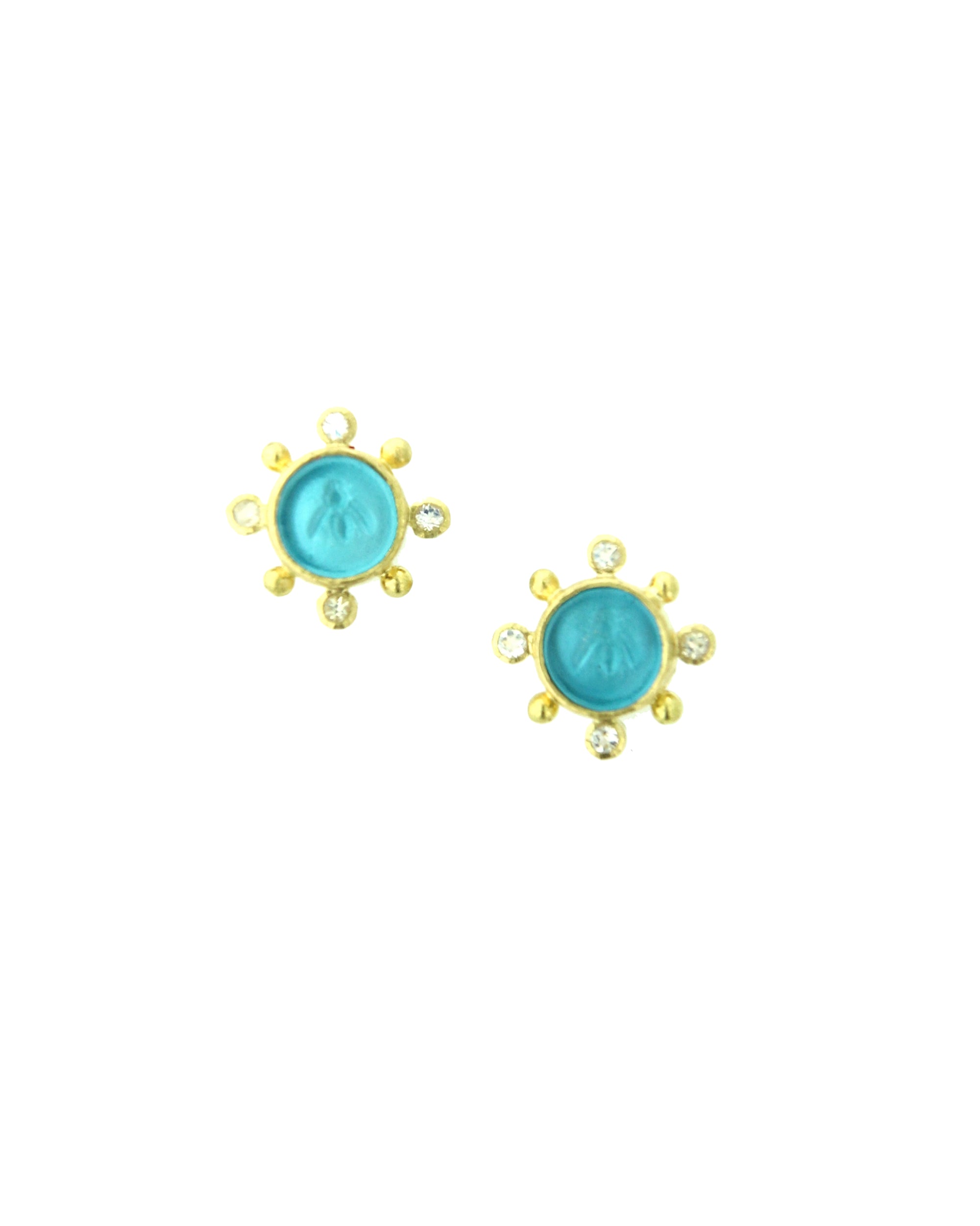 Swimming Pool 'Tiny Bee' Stud Earrings