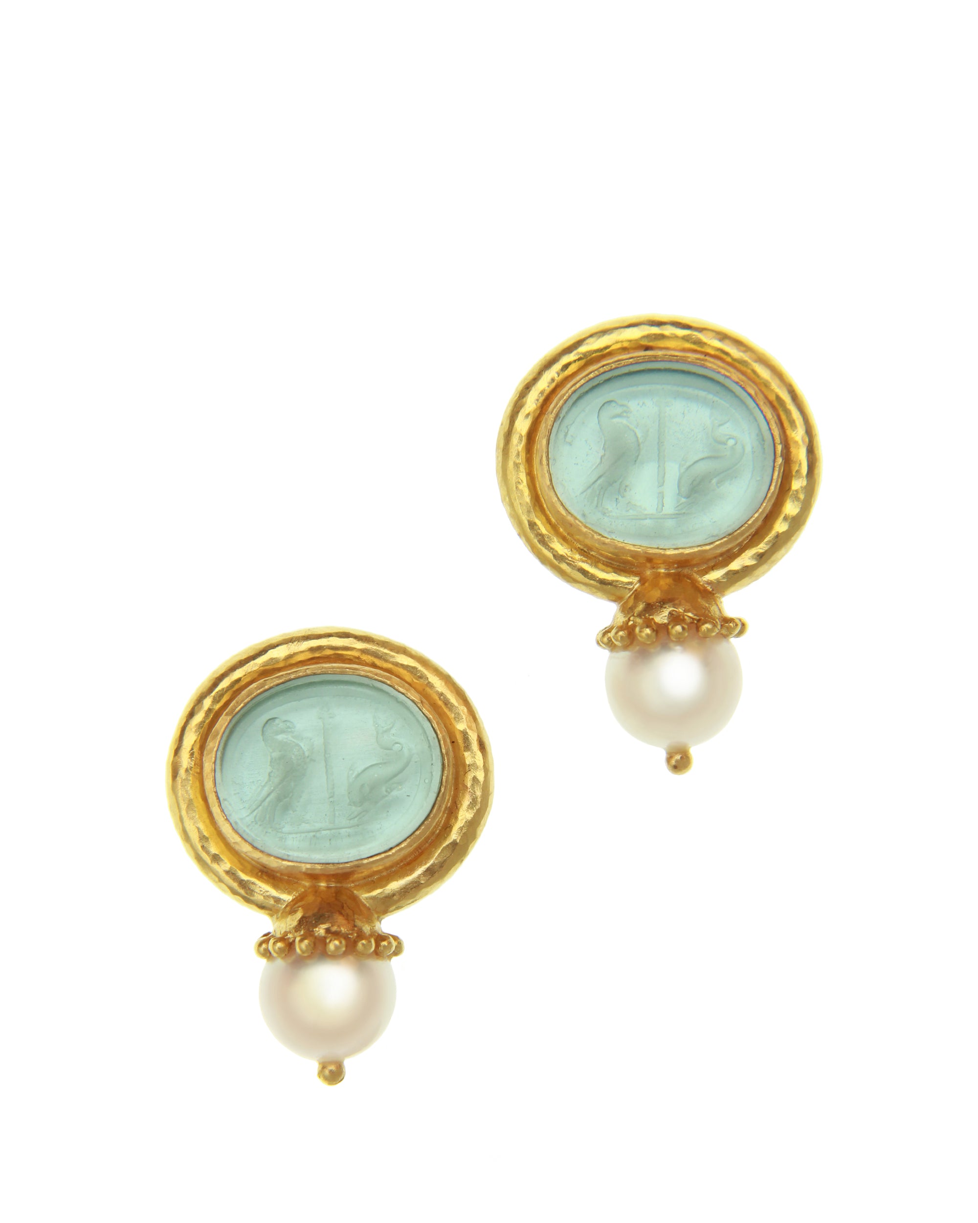 Light Aqua 'Eagle and Dolphin' Earrings
