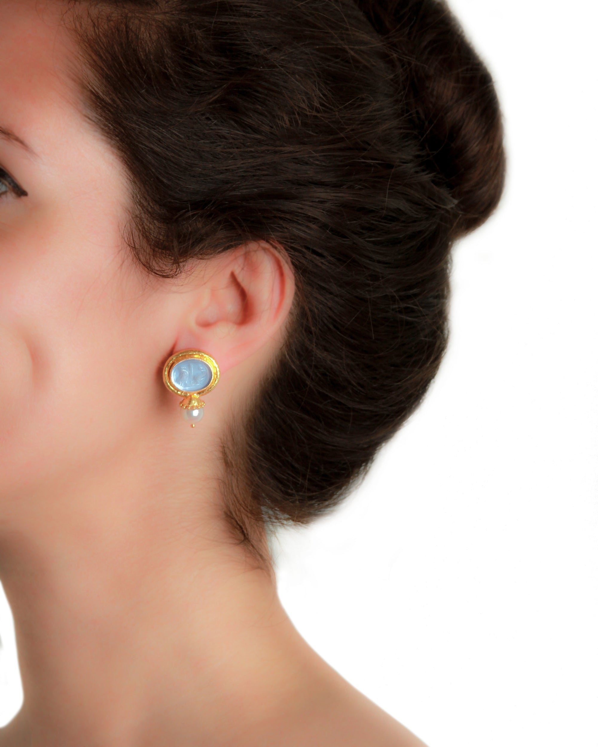 Light Aqua 'Eagle and Dolphin' Earrings