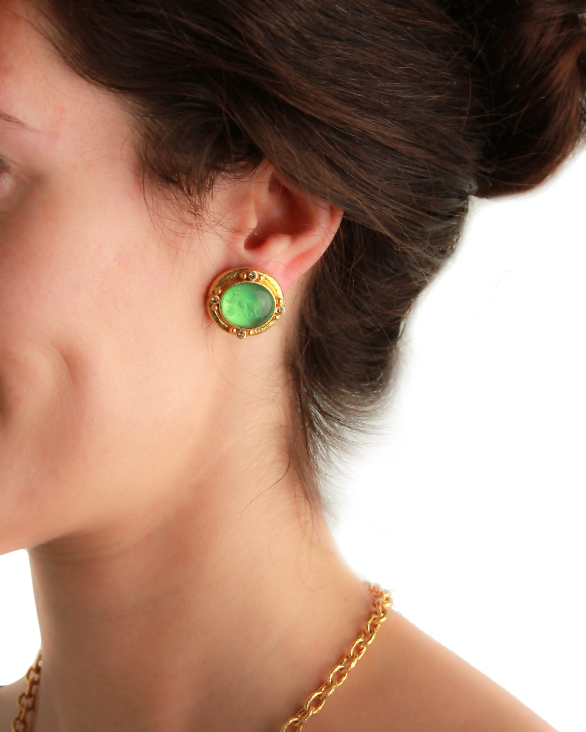 Mulberry 'Cabochon Goat, Lion & Putto' Earrings