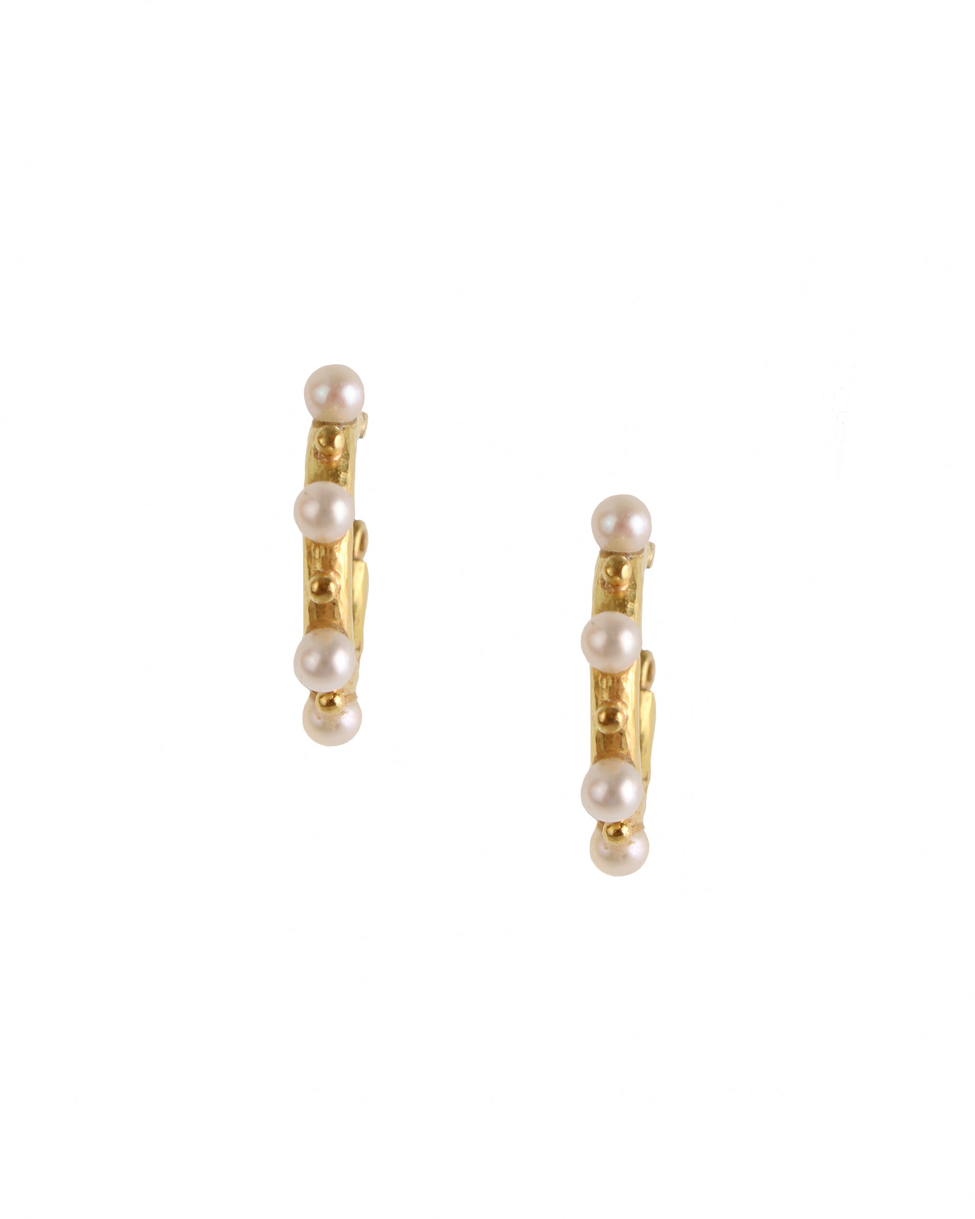 Big Baby Pearl Hoop Earrings