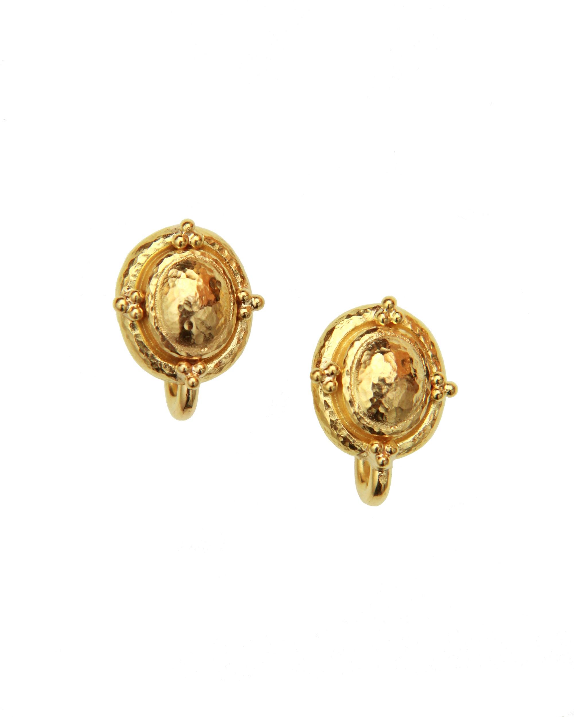 Gold Dome with Triads Stud with Charm Holder