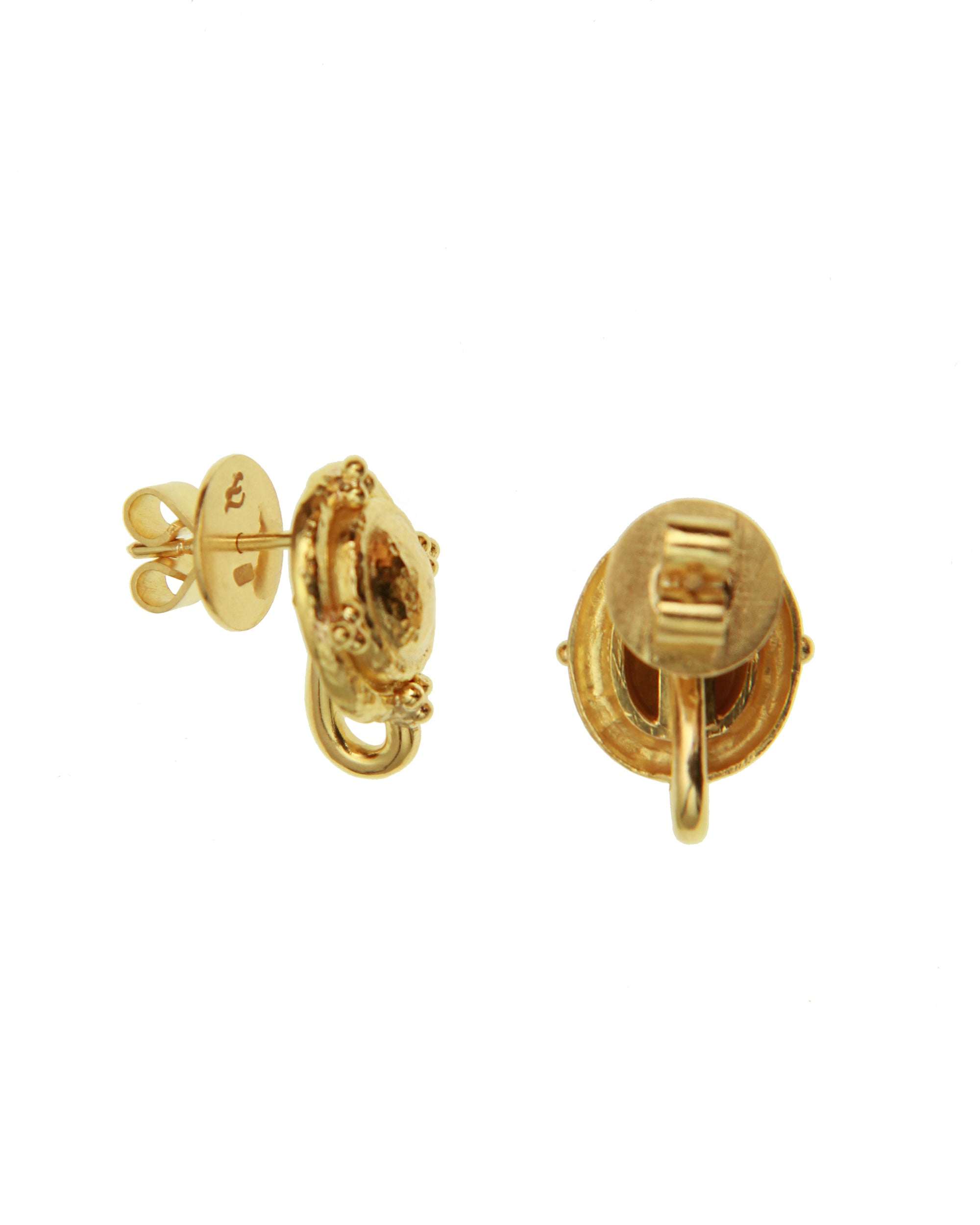 Gold Dome with Triads Stud with Charm Holder
