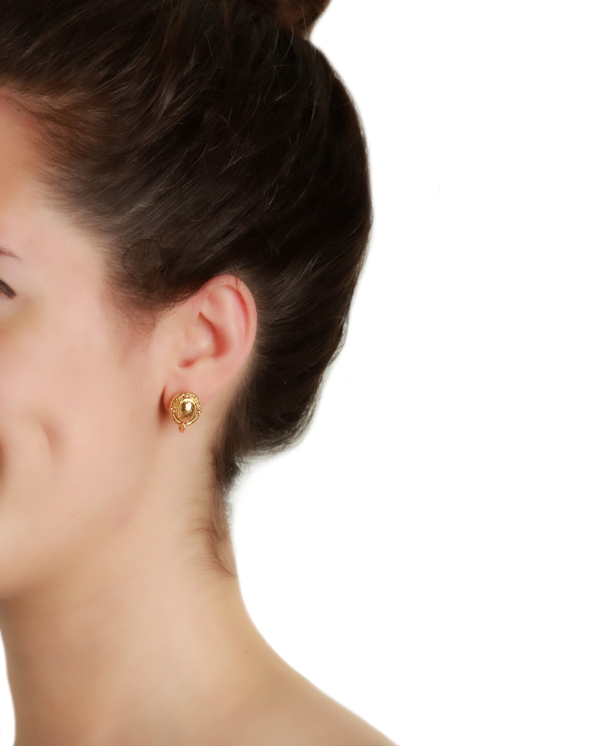 Gold Dome with Triads Stud with Charm Holder
