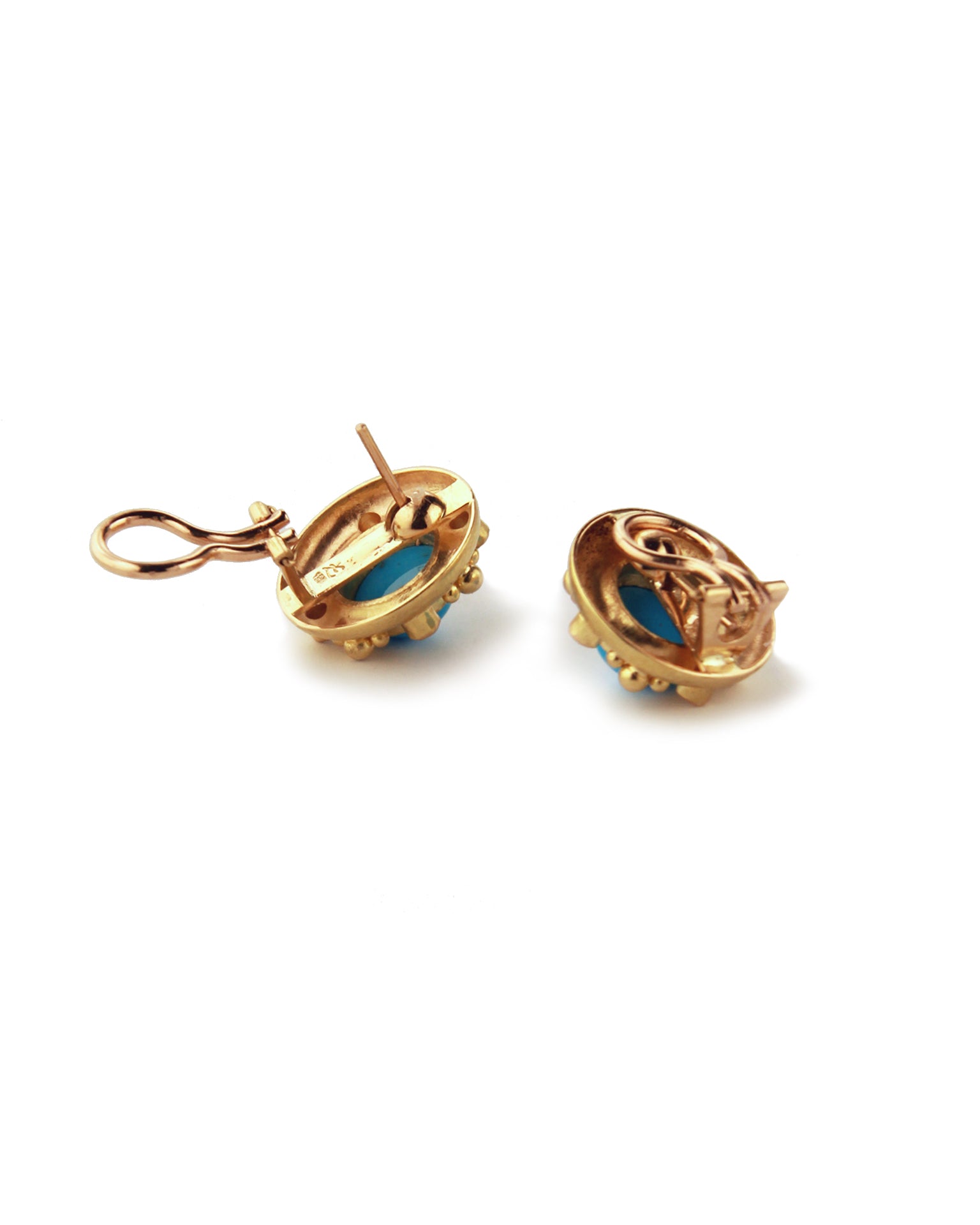 Sleeping Beauty Turquoise and Diamond Earrings