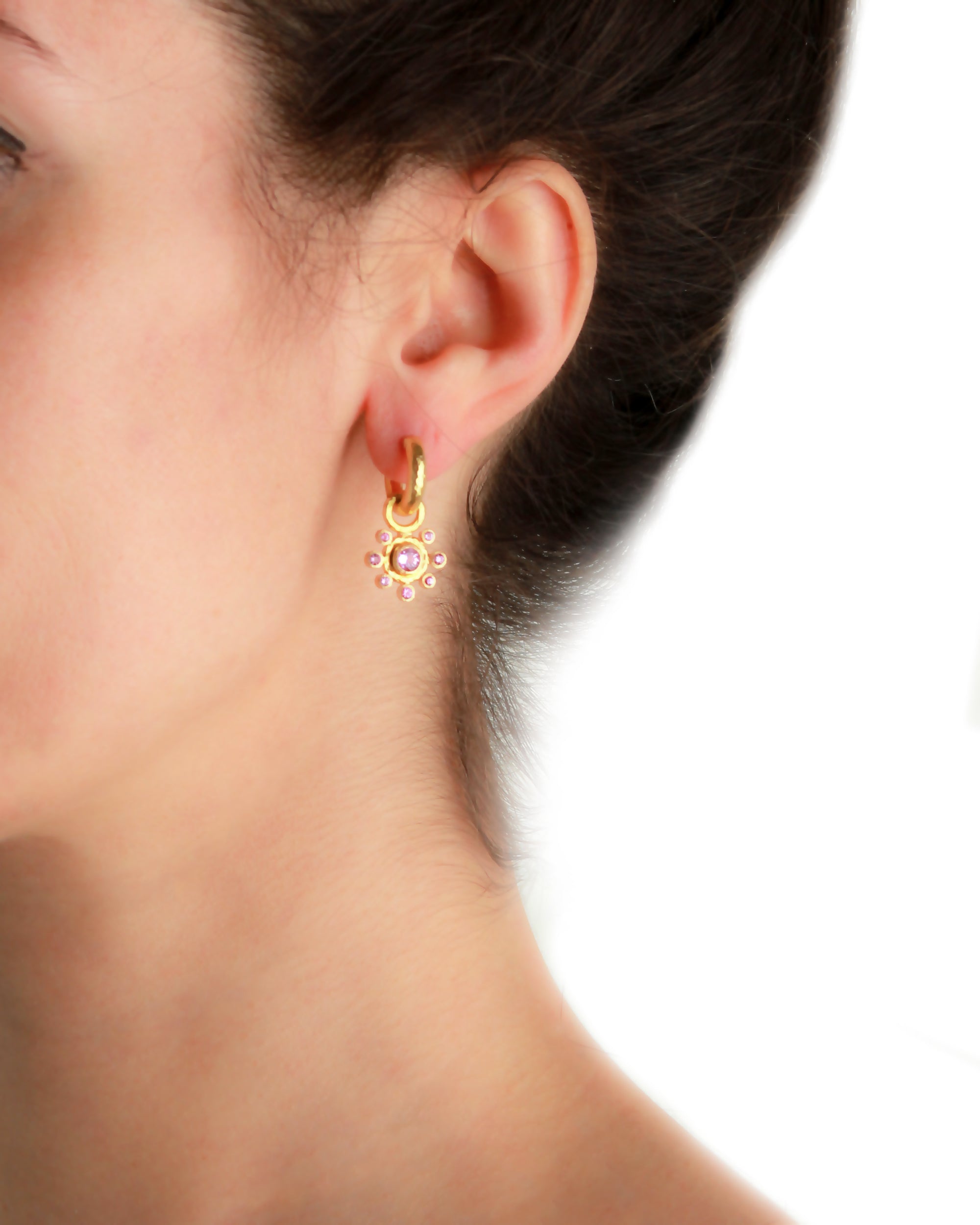 Pink Sapphire Earring Charms
