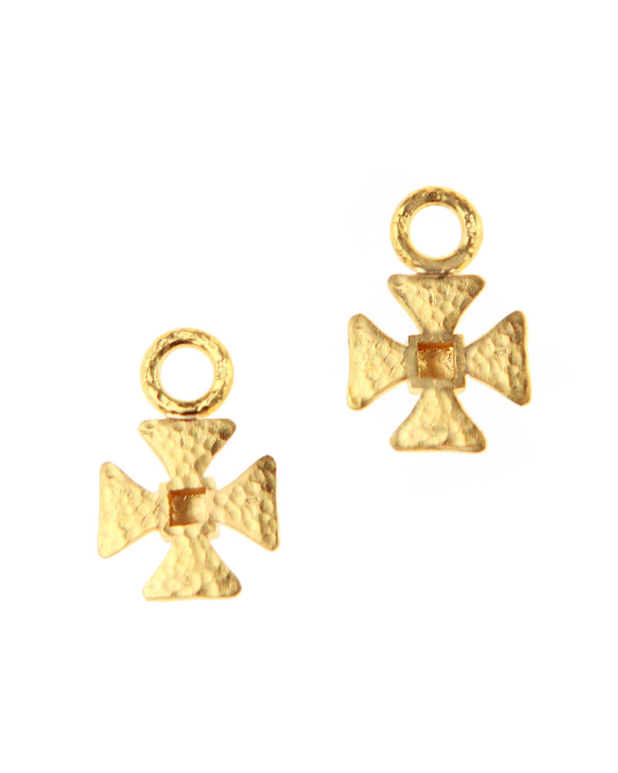Tiny Gold Maltese Cross Earring Charms