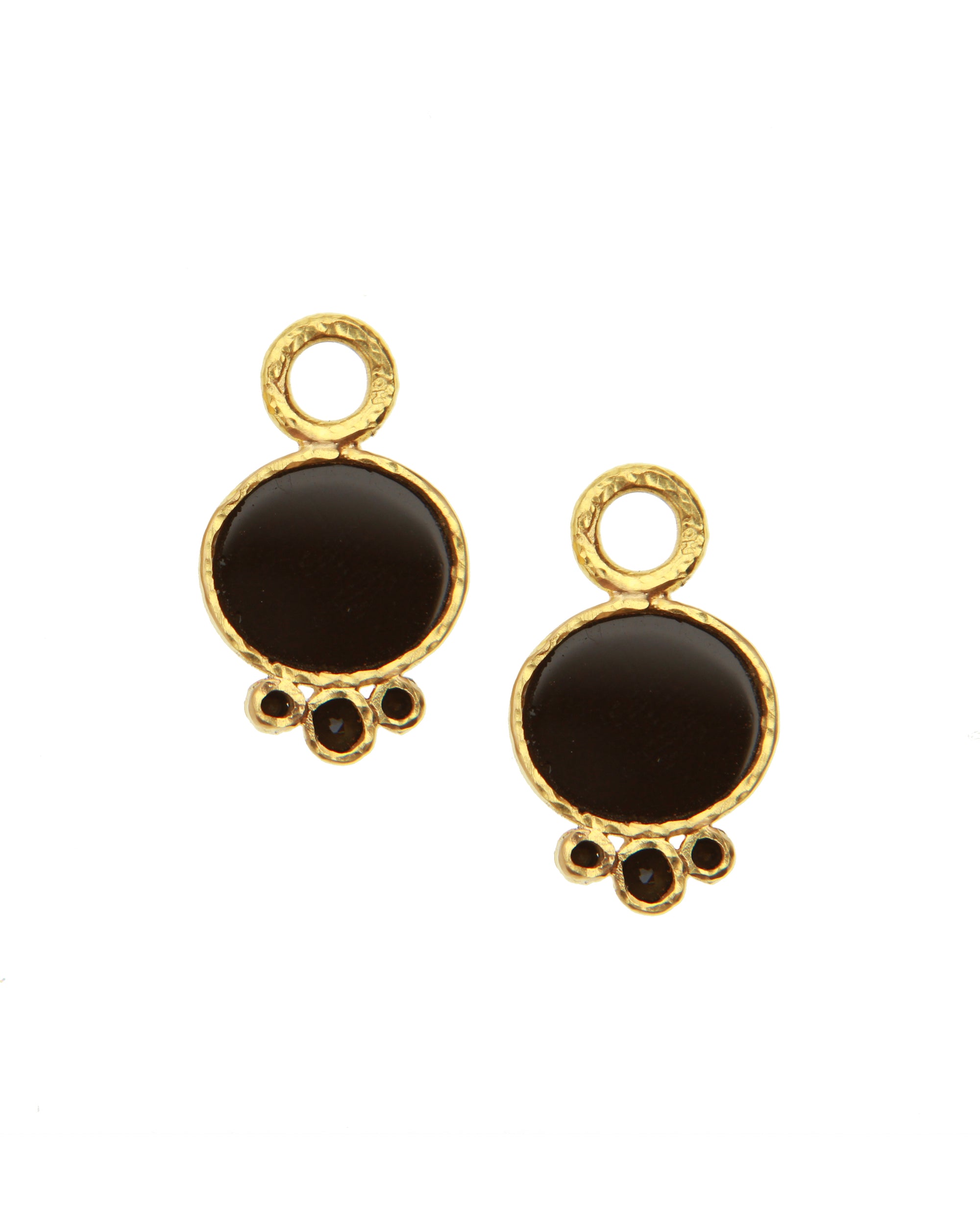 Black 'Stalking Lion' Earring Charms