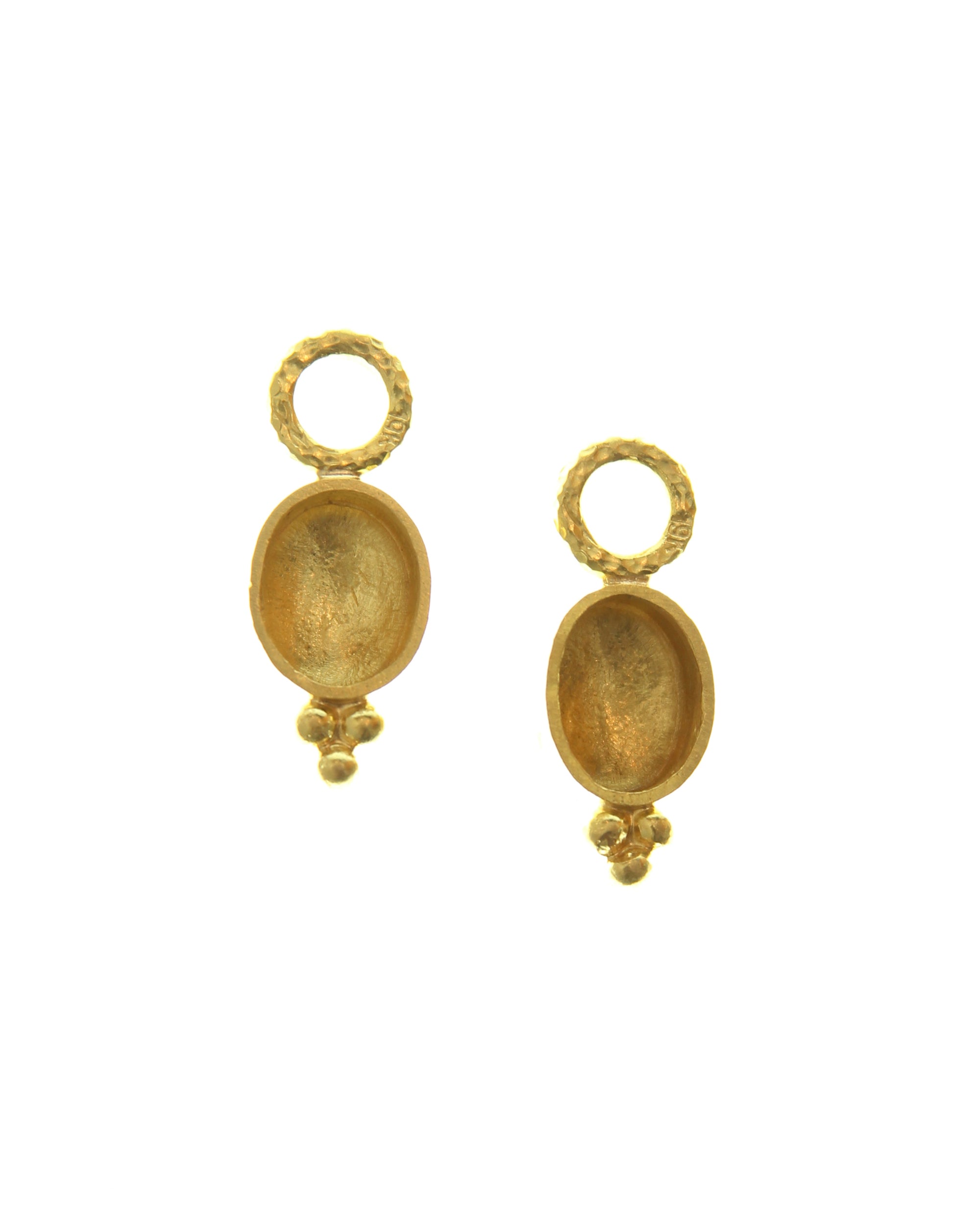 Shallow Gold Dome Earring Charms