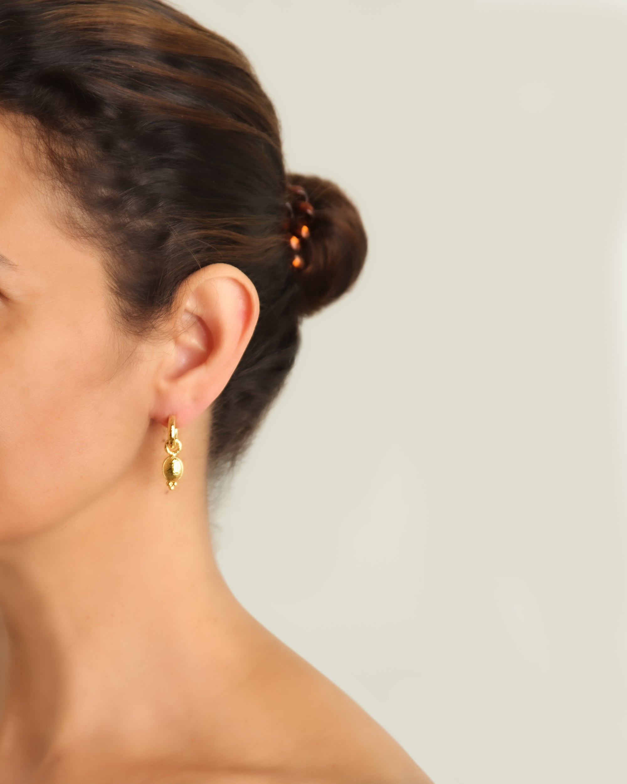 Shallow Gold Dome Earring Charms