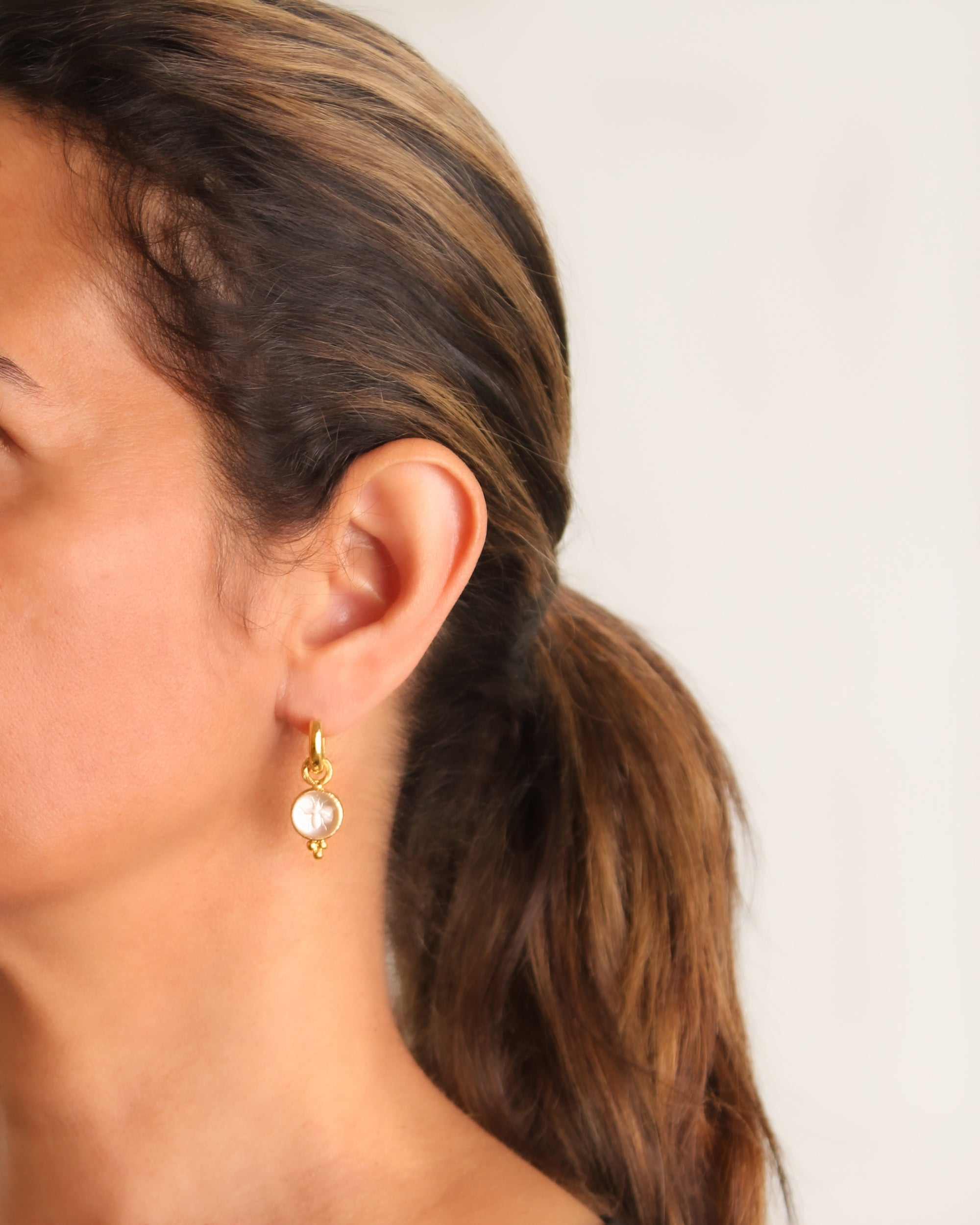 Rock Crystal 'Turtle' Earring Charms