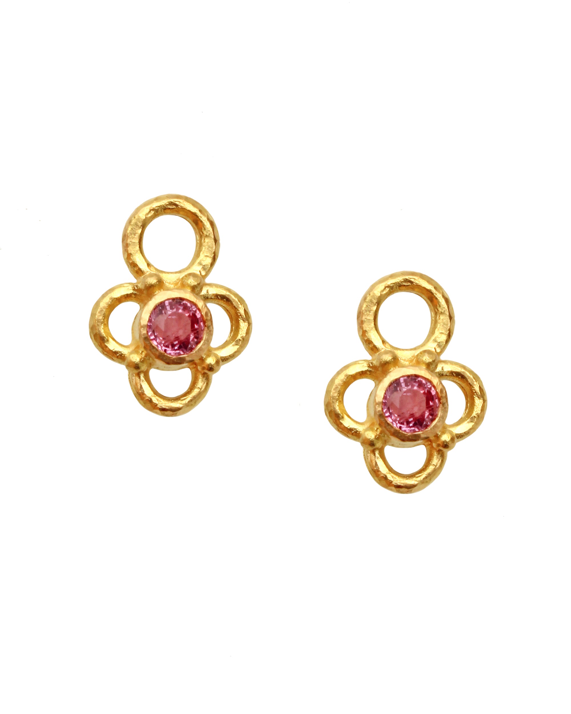 Pink Sapphire with Wire Arches Earring Charms