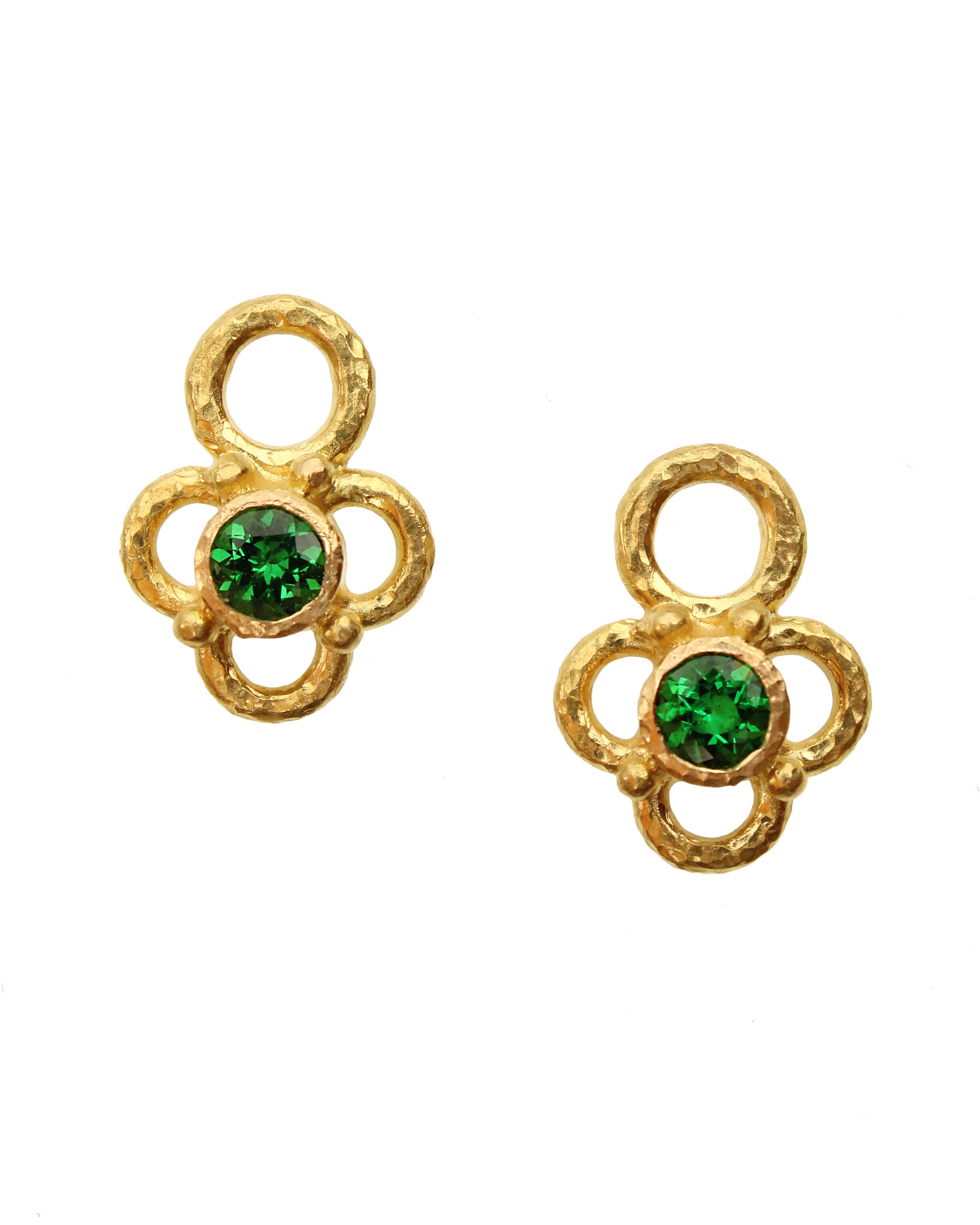 Tsavorite Earring Charms with Wire Arches