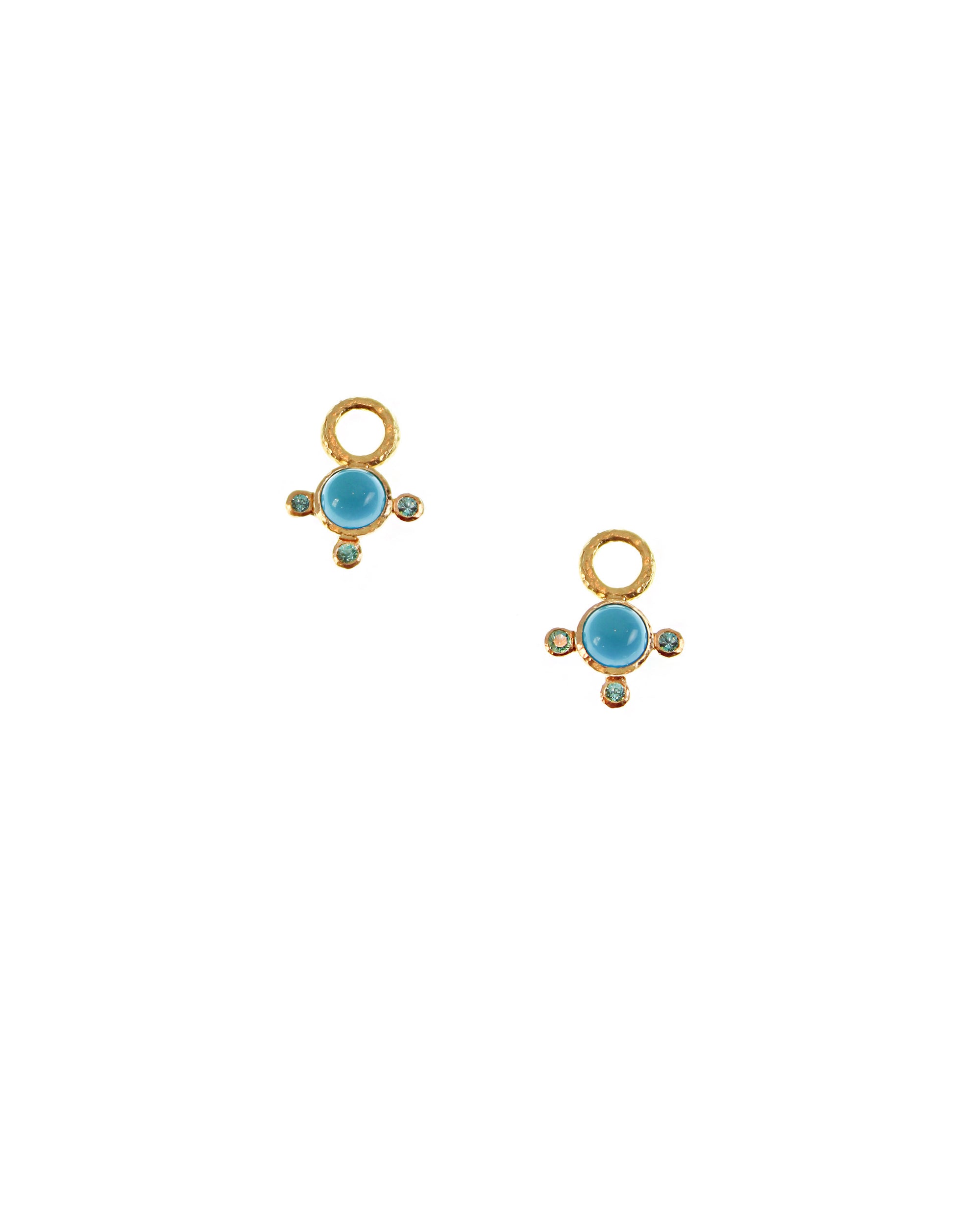 Turquoise and Blue Zircon Earring Charms