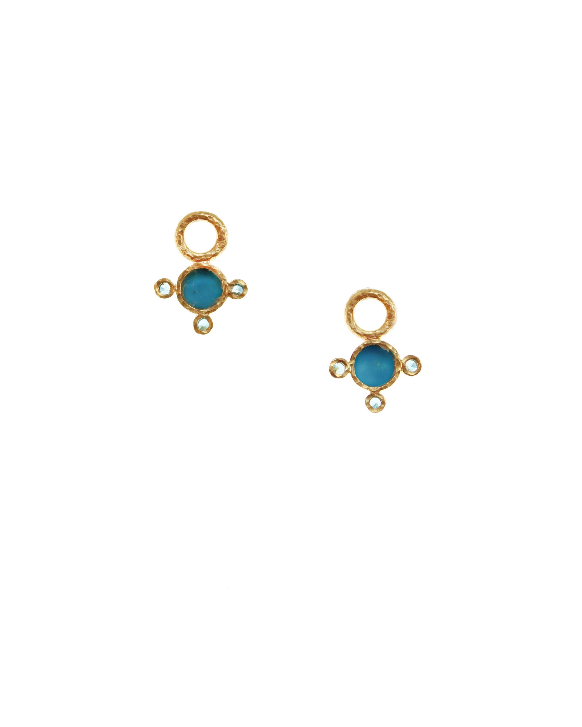 Turquoise and Blue Zircon Earring Charms
