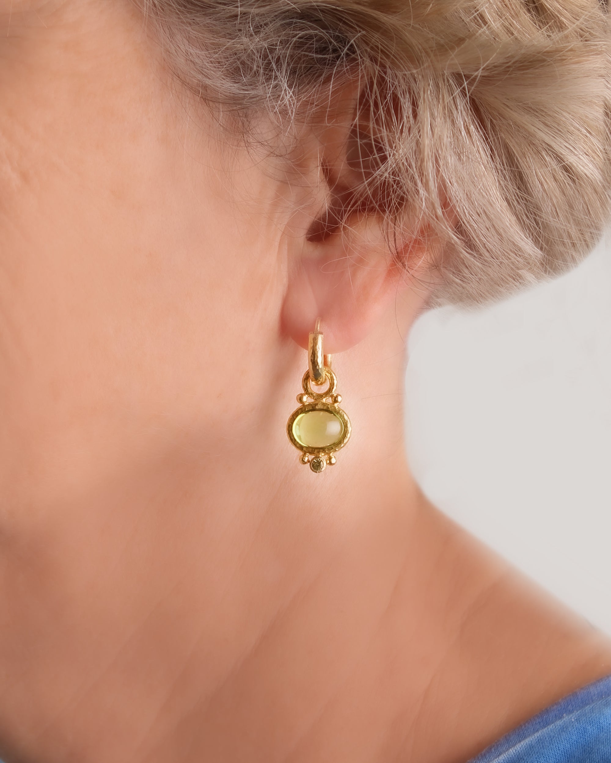 Cabochon Peridot Earring Charms