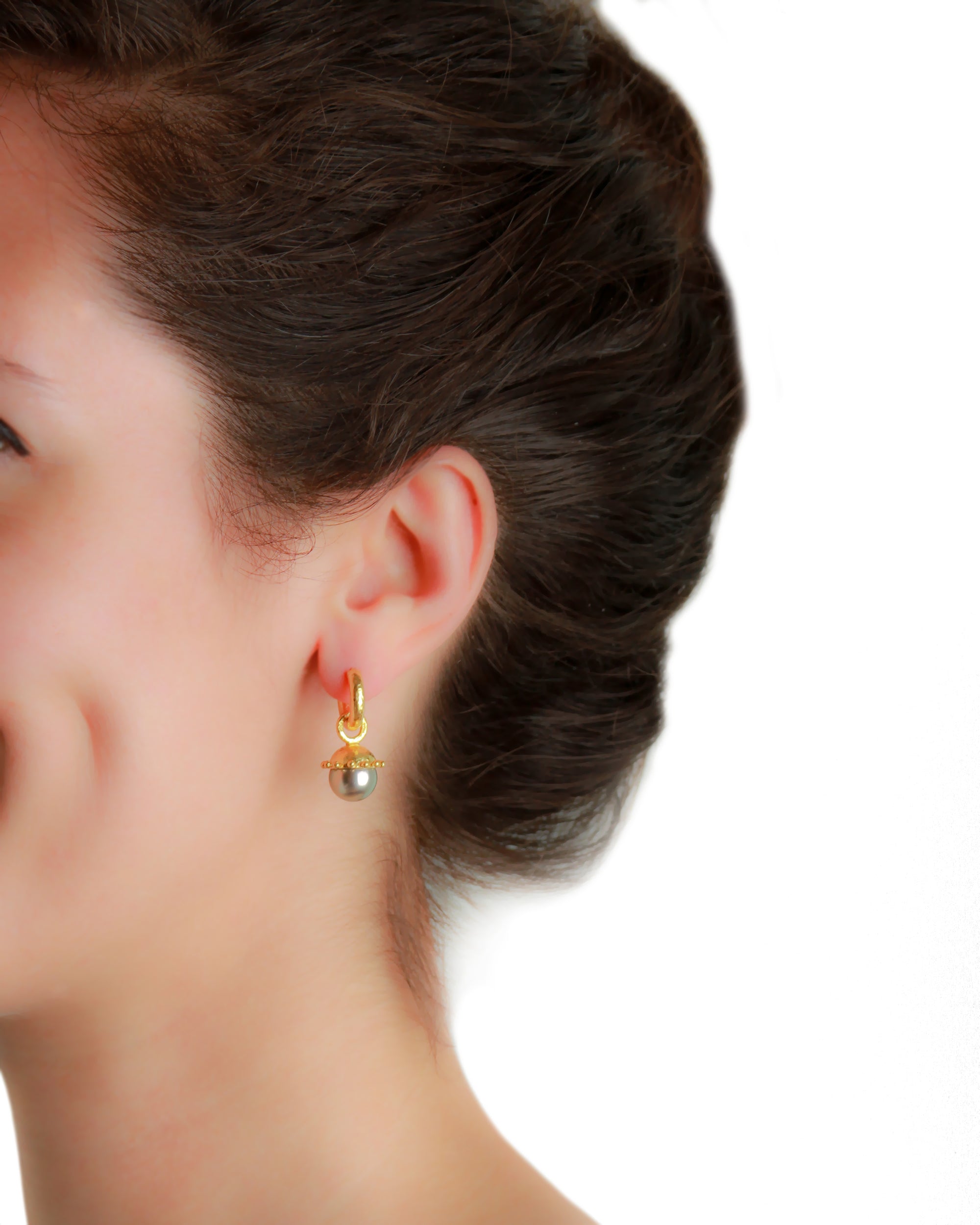 Silver Pearl Earring Charms