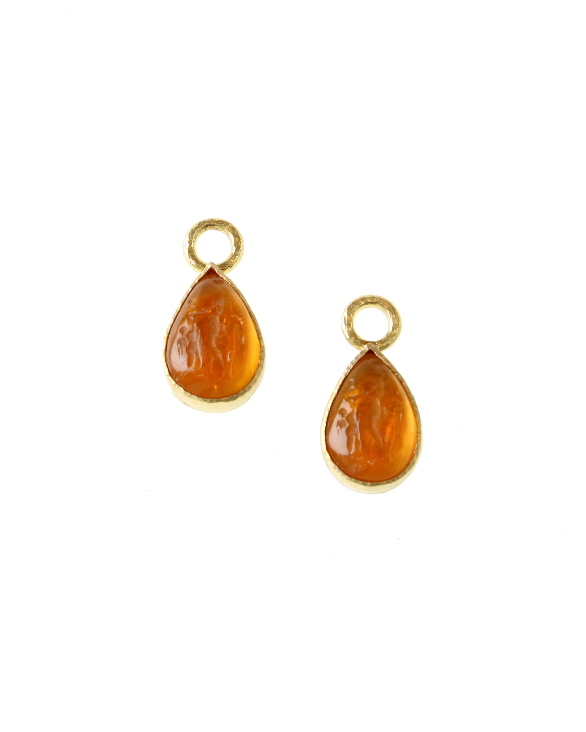 Light Amber 'Small Pear Shape' Earring Charms