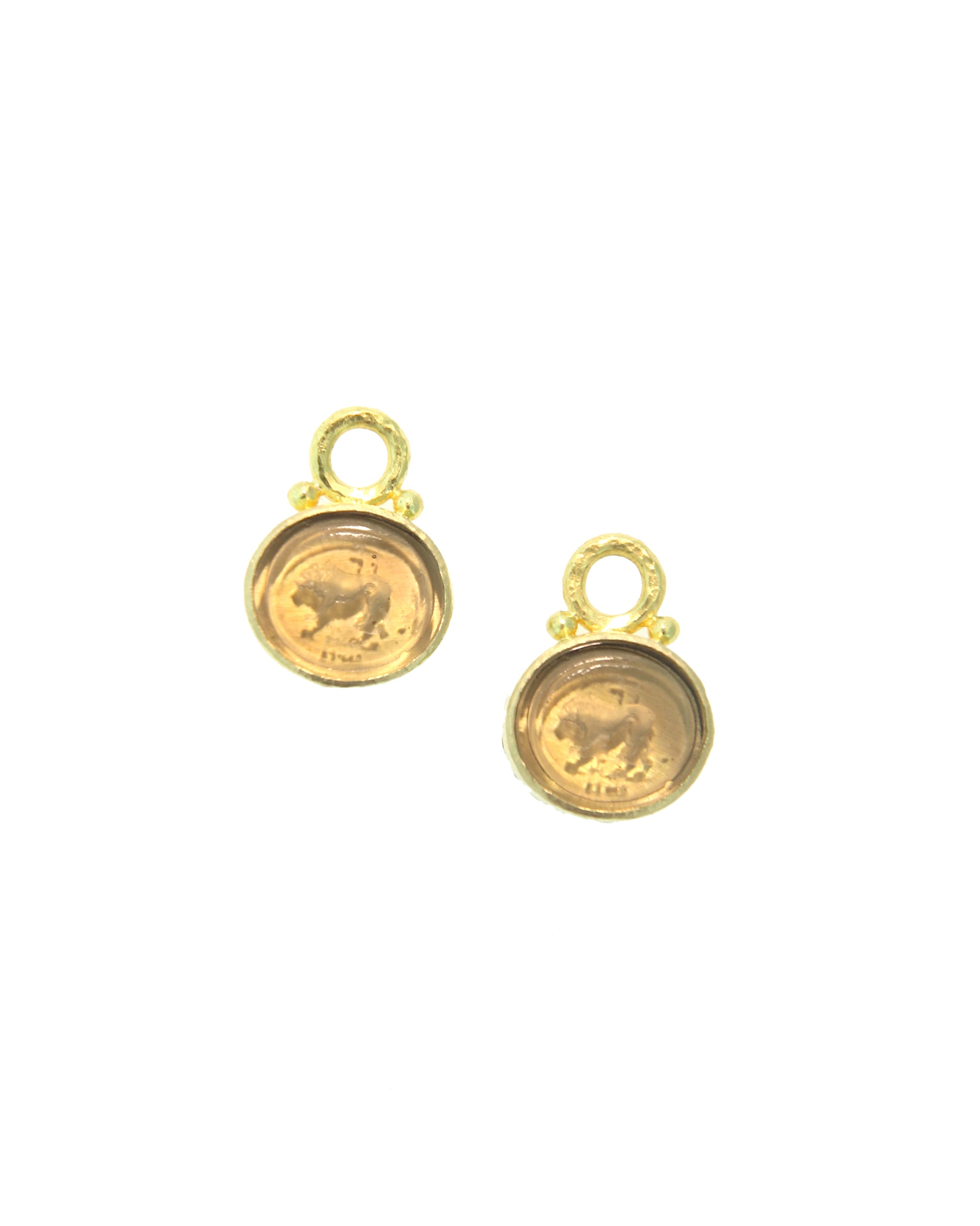 Bronze 'Stalking Lion' Earring Charms